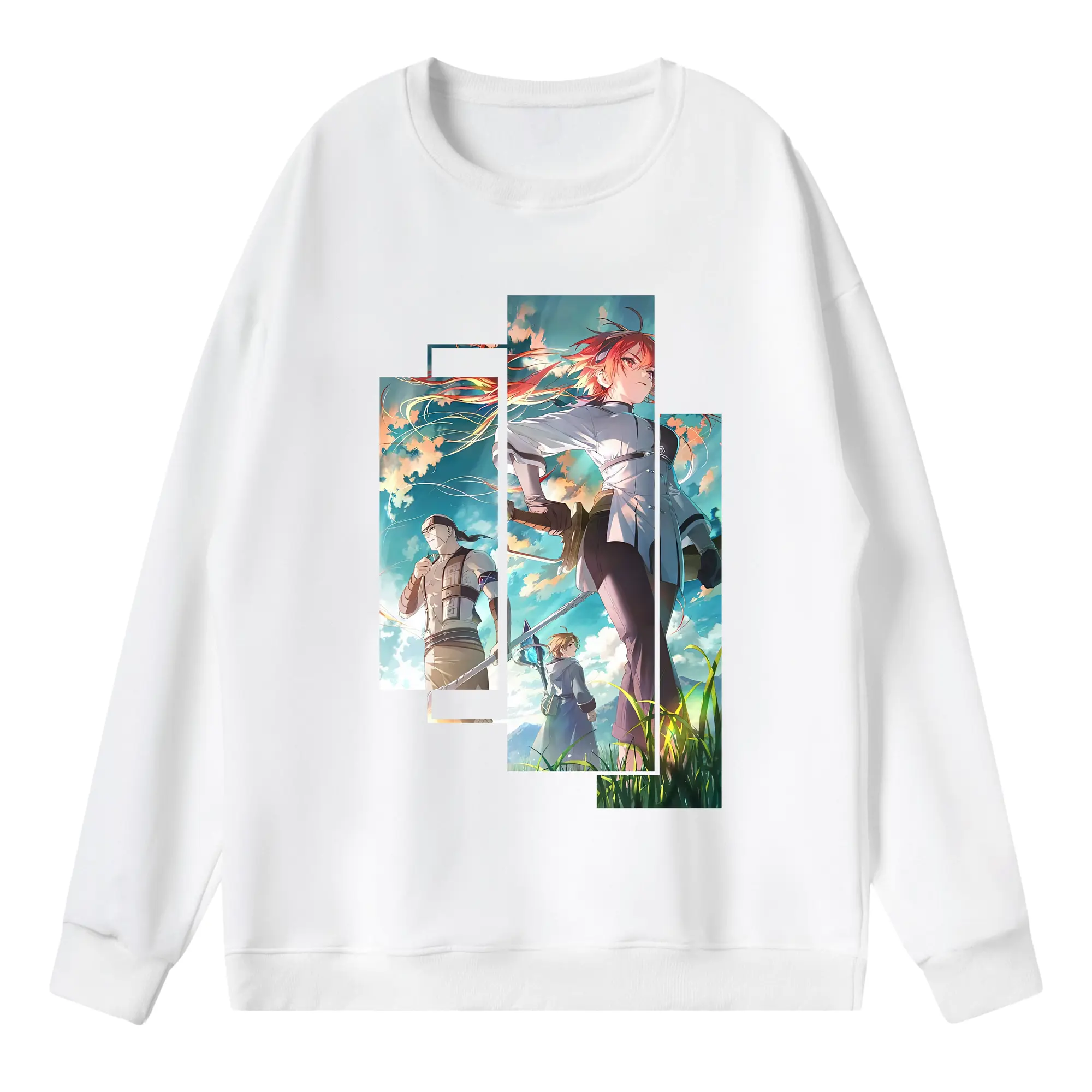 無職転生 グッズ,ルーデウス・グレイラット - 薄手 クルーネック スウェット 裏毛260g · ポリエステル 春秋向け カジュアル 男女兼用 · トレーナー デイリー スポーツ 散歩に最適