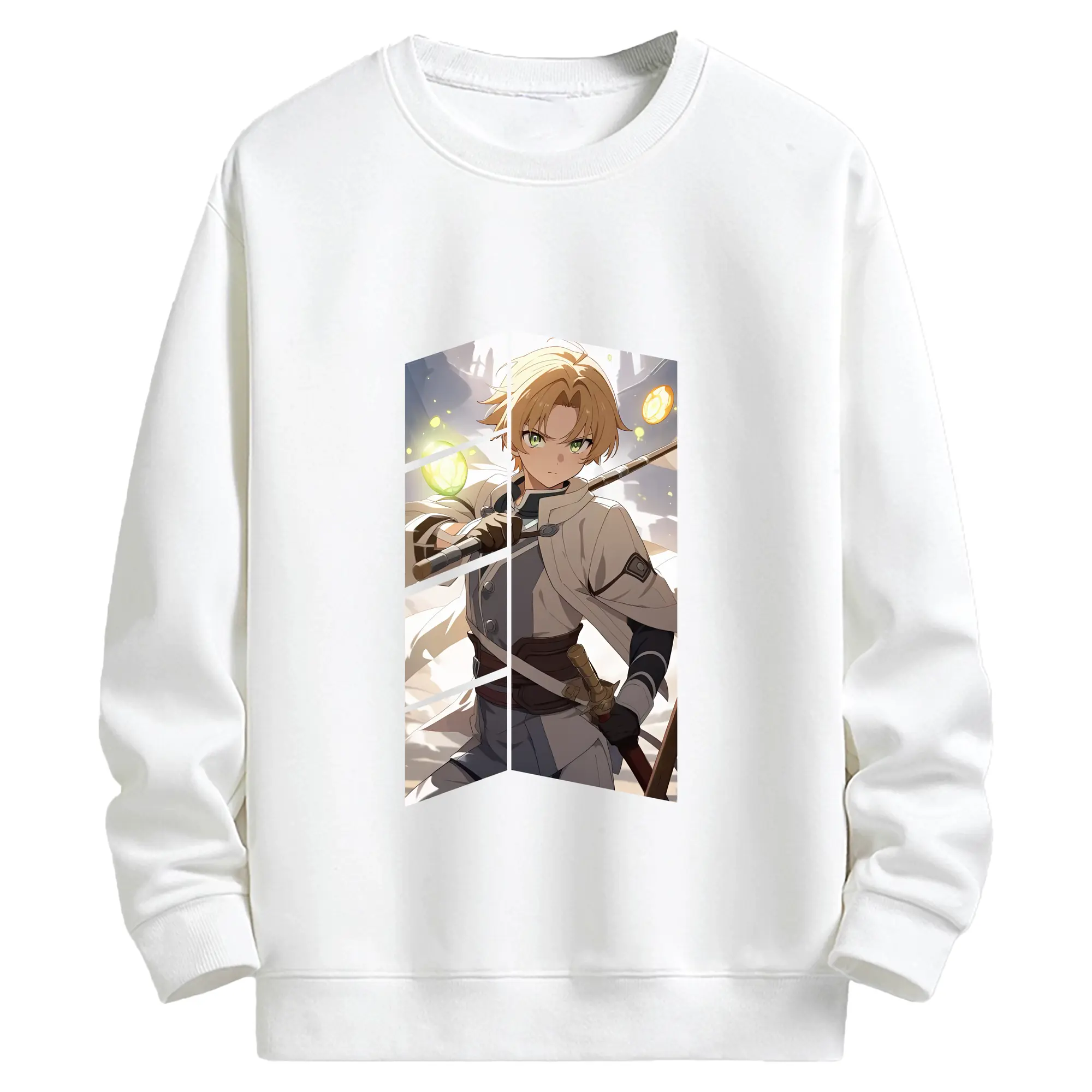 無職転生 グッズ,ルーデウス・グレイラット - キッズ クルーネックスウェットシャツ ・ フロントプリント ・ 綿80％ ポリエステル20％ ・ 快適 通学 スポーツ 日常使い お散歩用