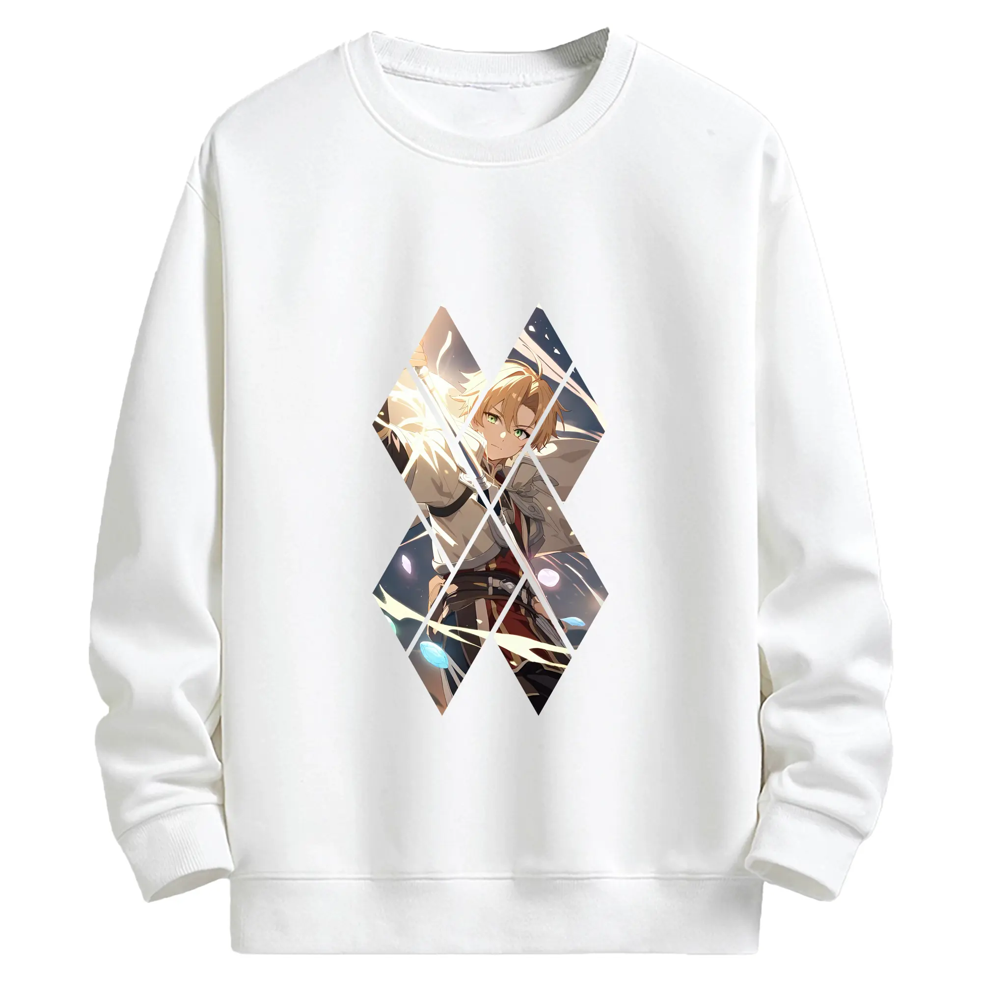 無職転生 グッズ,ルーデウス・グレイラット - キッズ クルーネックスウェットシャツ ・ フロントプリント ・ 綿80％ ポリエステル20％ ・ 快適 通学 スポーツ 日常使い お散歩用