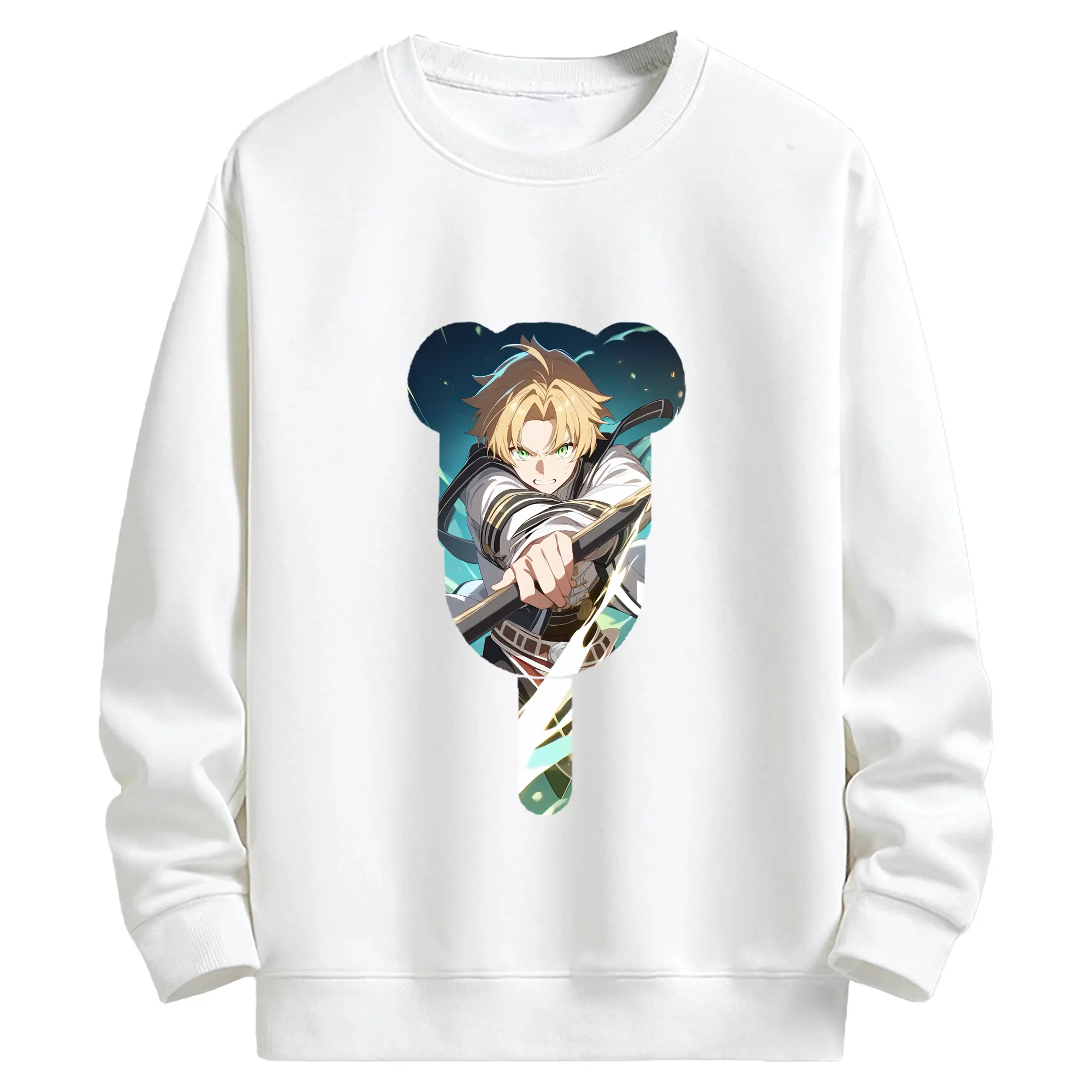 無職転生 グッズ,ルーデウス・グレイラット - キッズ クルーネックスウェットシャツ ・ フロントプリント ・ 綿80％ ポリエステル20％ ・ 快適 通学 スポーツ 日常使い お散歩用