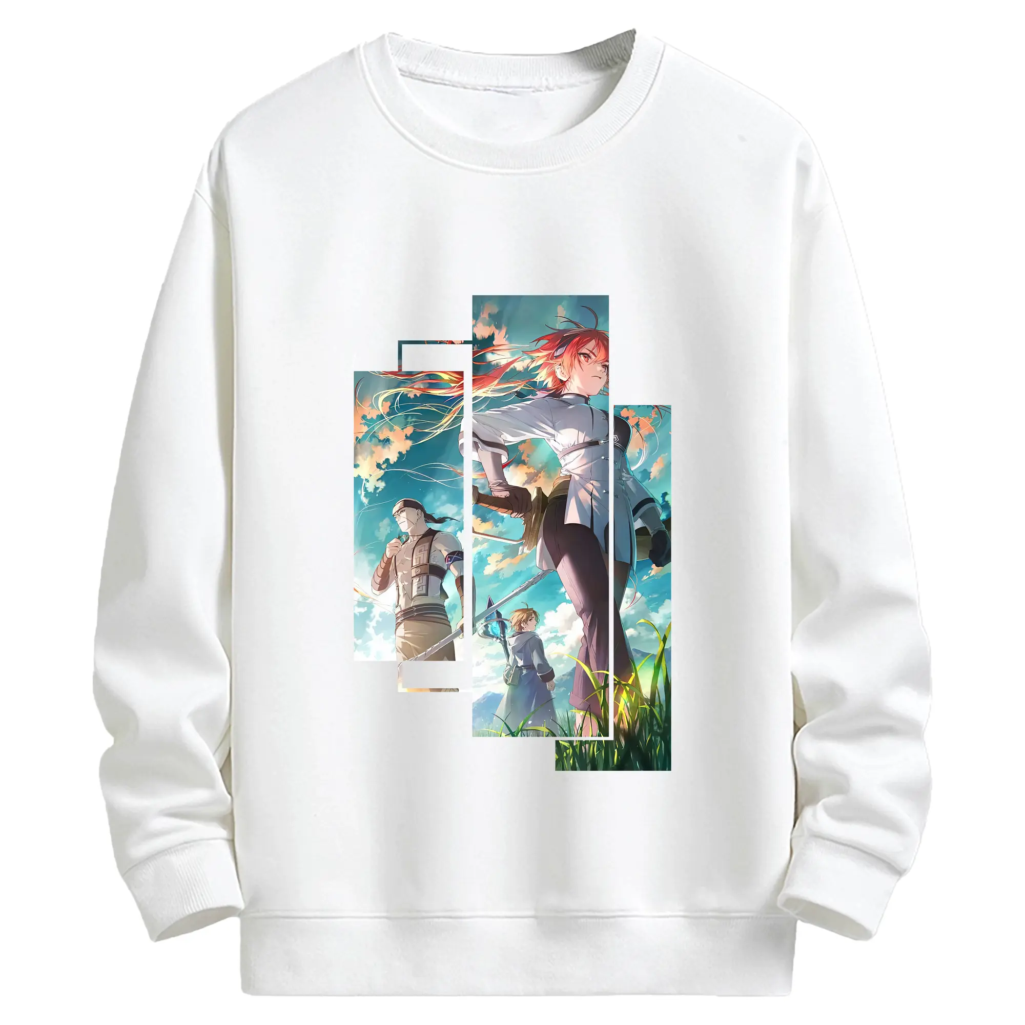 無職転生 グッズ,ルーデウス・グレイラット - キッズ クルーネックスウェットシャツ ・ フロントプリント ・ 綿80％ ポリエステル20％ ・ 快適 通学 スポーツ 日常使い お散歩用