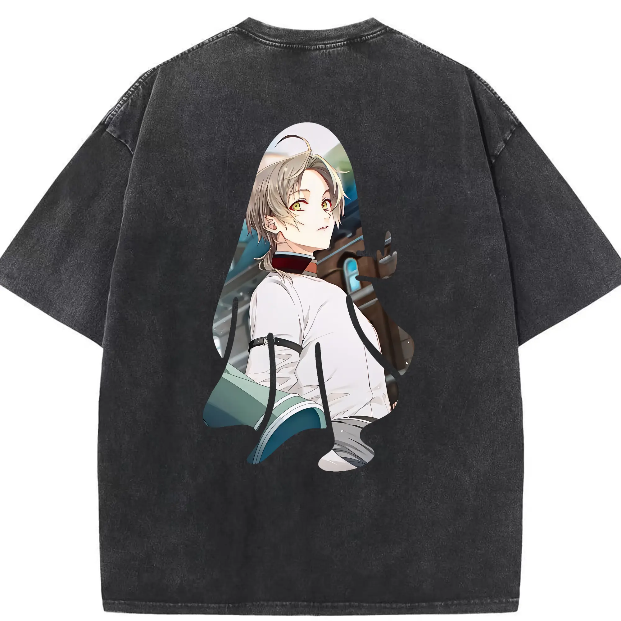 無職転生 グッズ,ルーデウス・グレイラット - 綿100％ ヴィンテージ風 半袖Tシャツ ・ 背面プリント ・ 柔らか肌触り ・ 通気性 快適 ・ スポーツ カジュアル 外出用