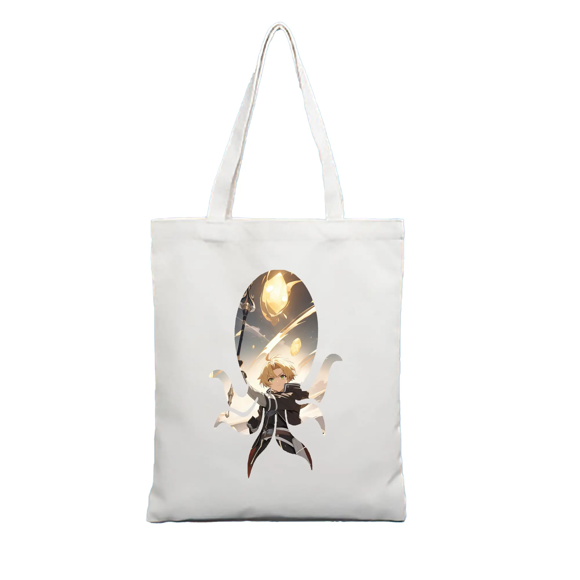 無職転生 グッズ,ルーデウス・グレイラット - 縦型キャンバス手提げバッグ（トートバッグ） ・ キャンバス素材 ・ ショッピング用 ・ 軽量 丈夫 お手入れ簡単