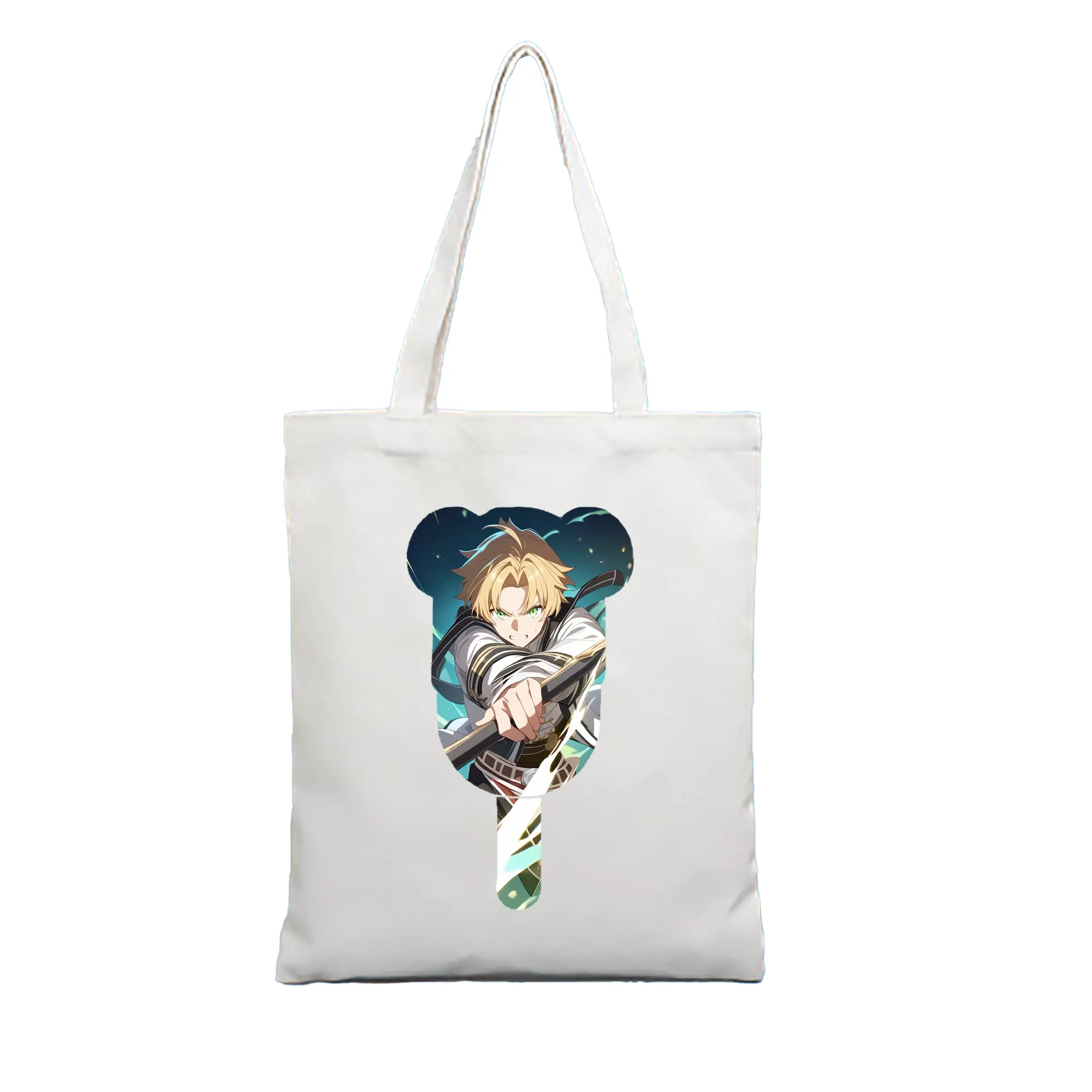 無職転生 グッズ,ルーデウス・グレイラット - 縦型キャンバス手提げバッグ（トートバッグ） ・ キャンバス素材 ・ ショッピング用 ・ 軽量 丈夫 お手入れ簡単