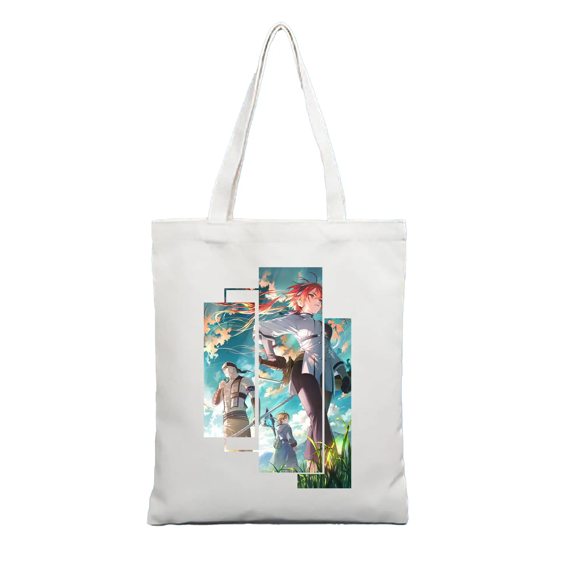 無職転生 グッズ,ルーデウス・グレイラット - 縦型キャンバス手提げバッグ（トートバッグ） ・ キャンバス素材 ・ ショッピング用 ・ 軽量 丈夫 お手入れ簡単