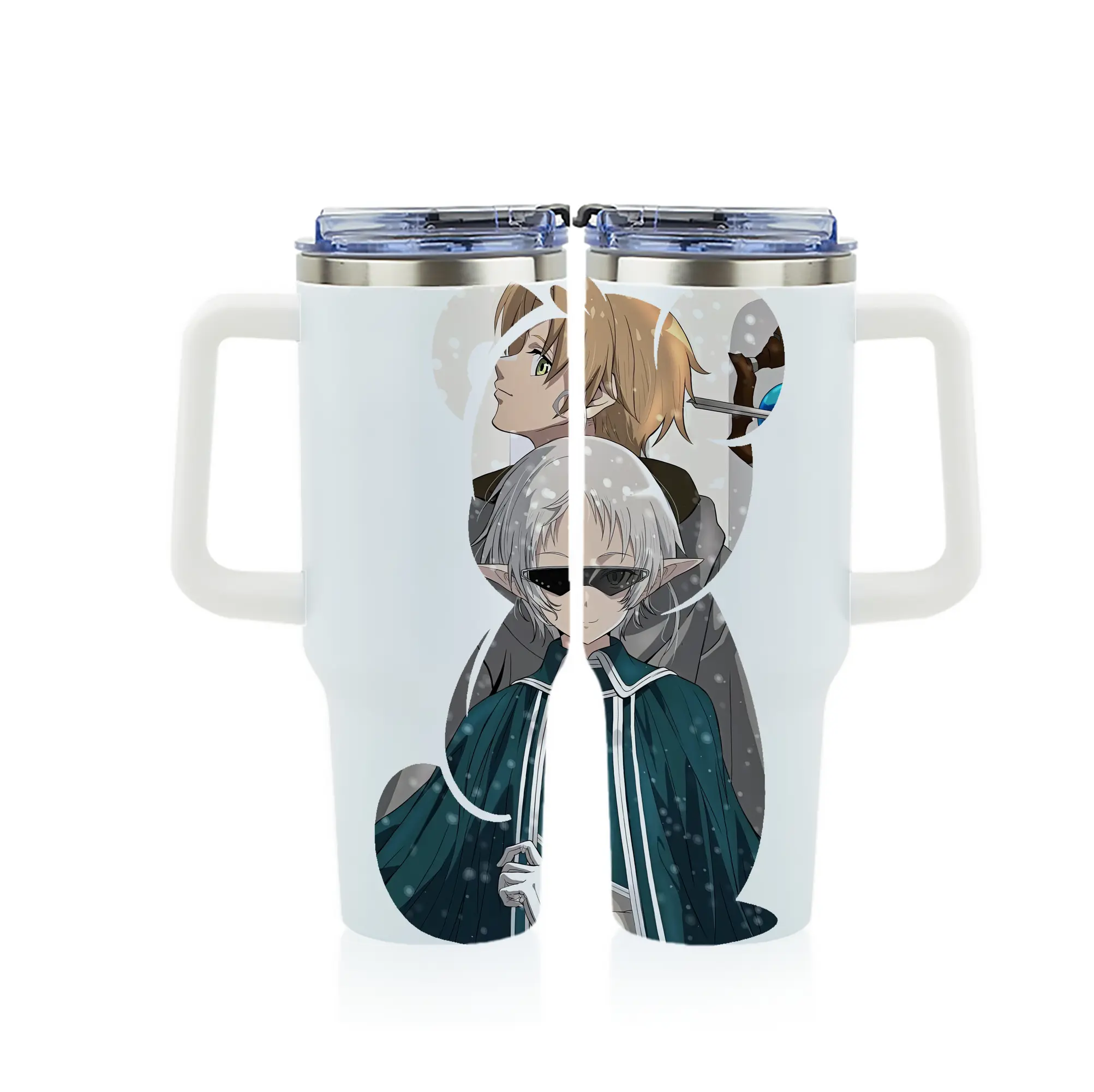 無職転生 グッズ,シルフィエット - 1200mL フルプリント車用タンブラー ・ 304ステンレス 内側 ・ 201ステンレス 外側 ・ 保温 保冷 ・ 通勤 ドライブ アウトドア用