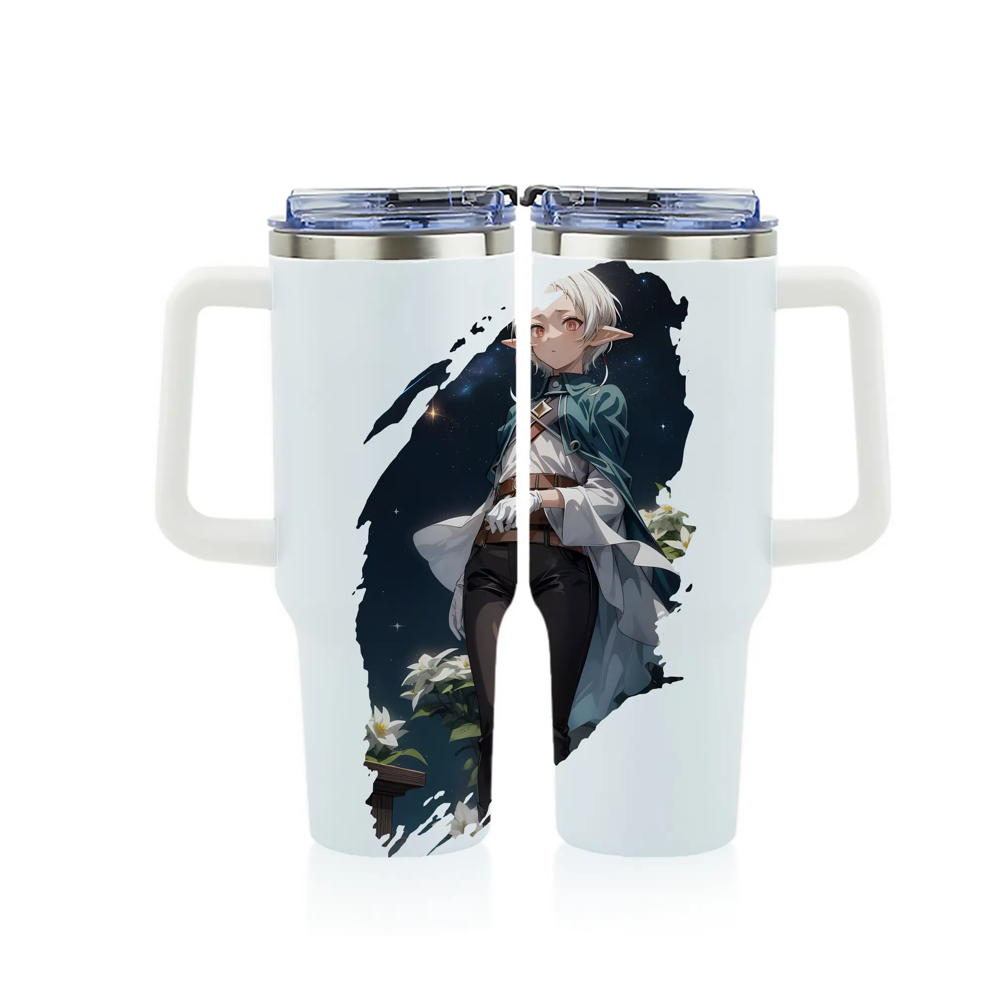 無職転生 グッズ,シルフィエット - 1200mL フルプリント車用タンブラー ・ 304ステンレス 内側 ・ 201ステンレス 外側 ・ 保温 保冷 ・ 通勤 ドライブ アウトドア用