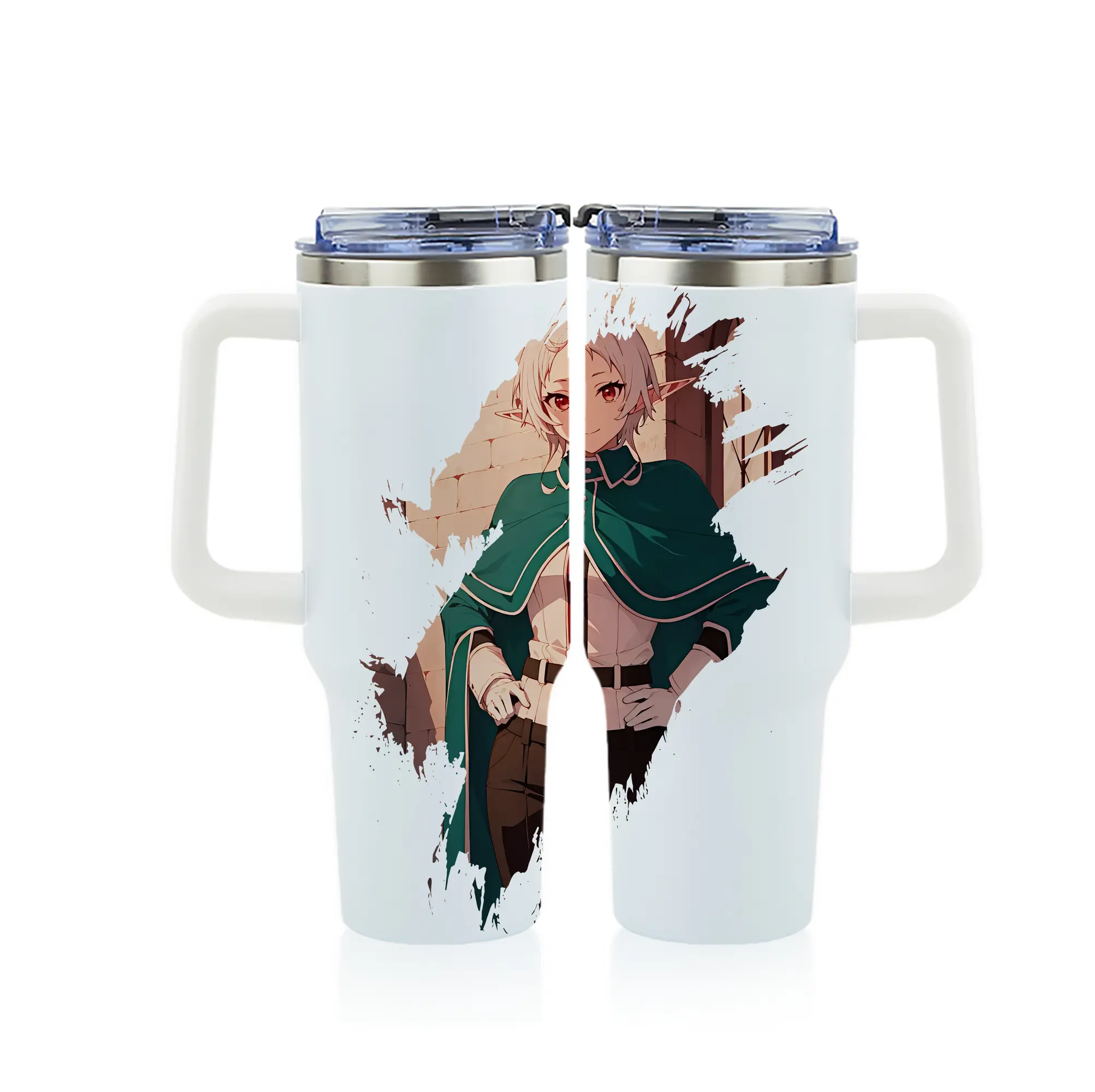 無職転生 グッズ,シルフィエット - 1200mL フルプリント車用タンブラー ・ 304ステンレス 内側 ・ 201ステンレス 外側 ・ 保温 保冷 ・ 通勤 ドライブ アウトドア用