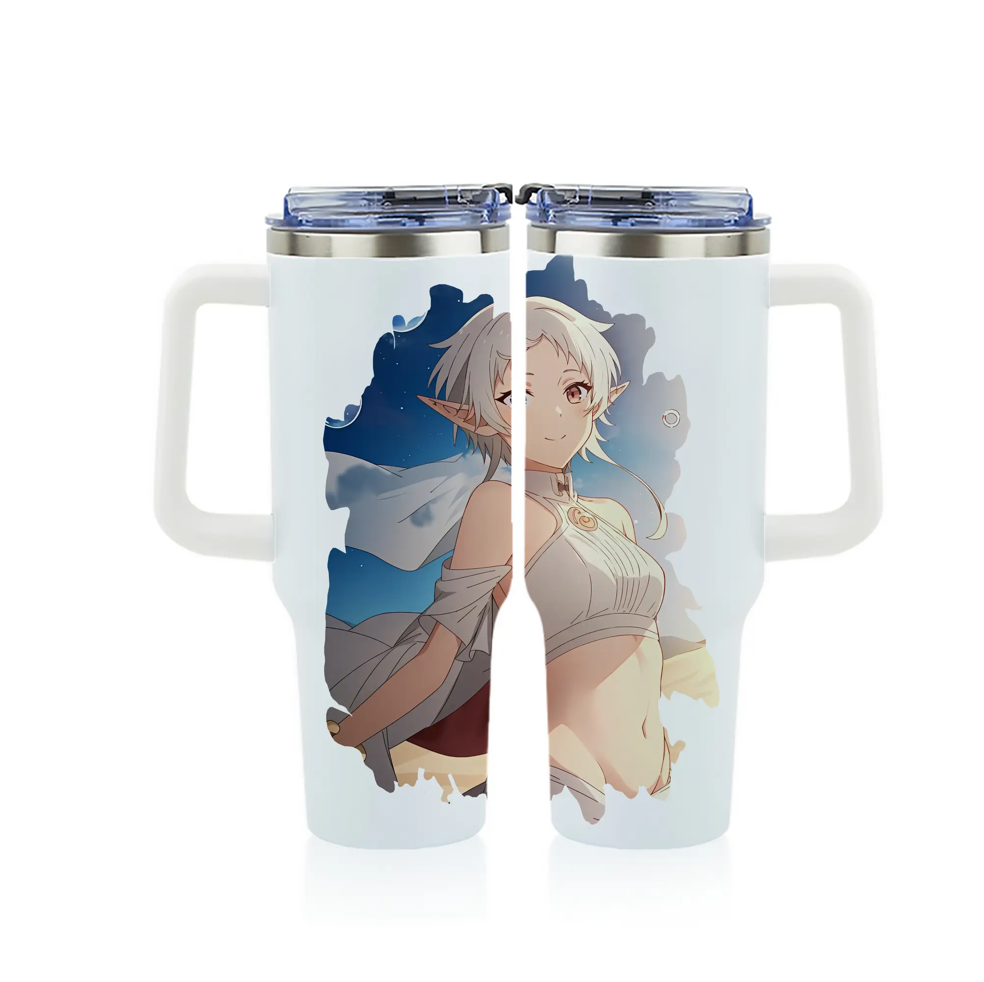 無職転生 グッズ,シルフィエット - 1200mL フルプリント車用タンブラー ・ 304ステンレス 内側 ・ 201ステンレス 外側 ・ 保温 保冷 ・ 通勤 ドライブ アウトドア用