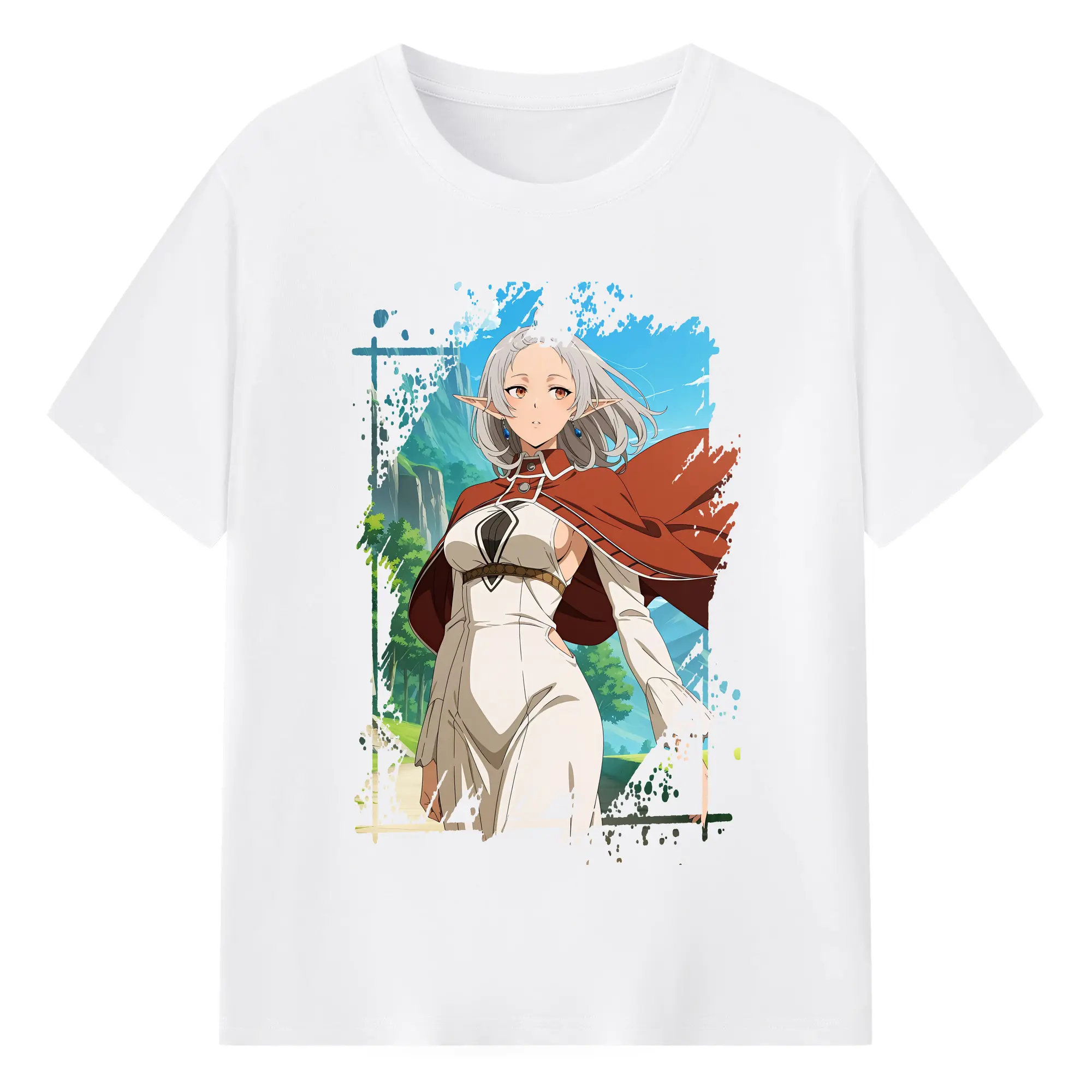 無職転生 グッズ,シルフィエット - 綿100％ 半袖Tシャツ ・ フロントプリント ・ 快適 通気性 ・ 日常使い 散歩 スポーツ用