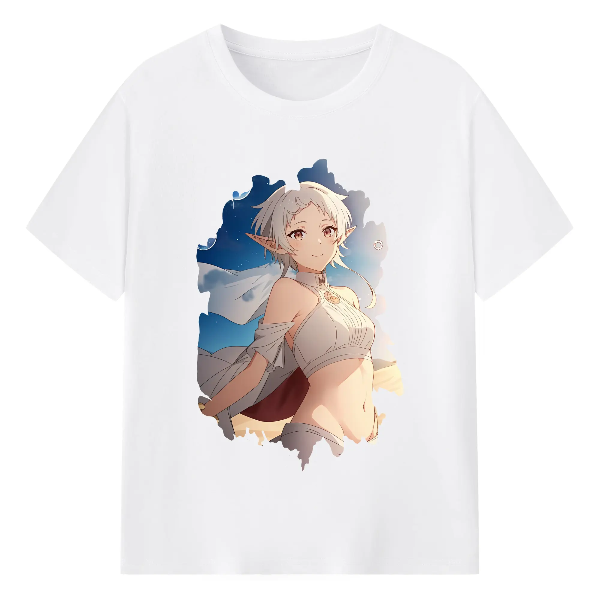 無職転生 グッズ,シルフィエット - 綿100％ 半袖Tシャツ ・ フロントプリント ・ 快適 通気性 ・ 日常使い 散歩 スポーツ用