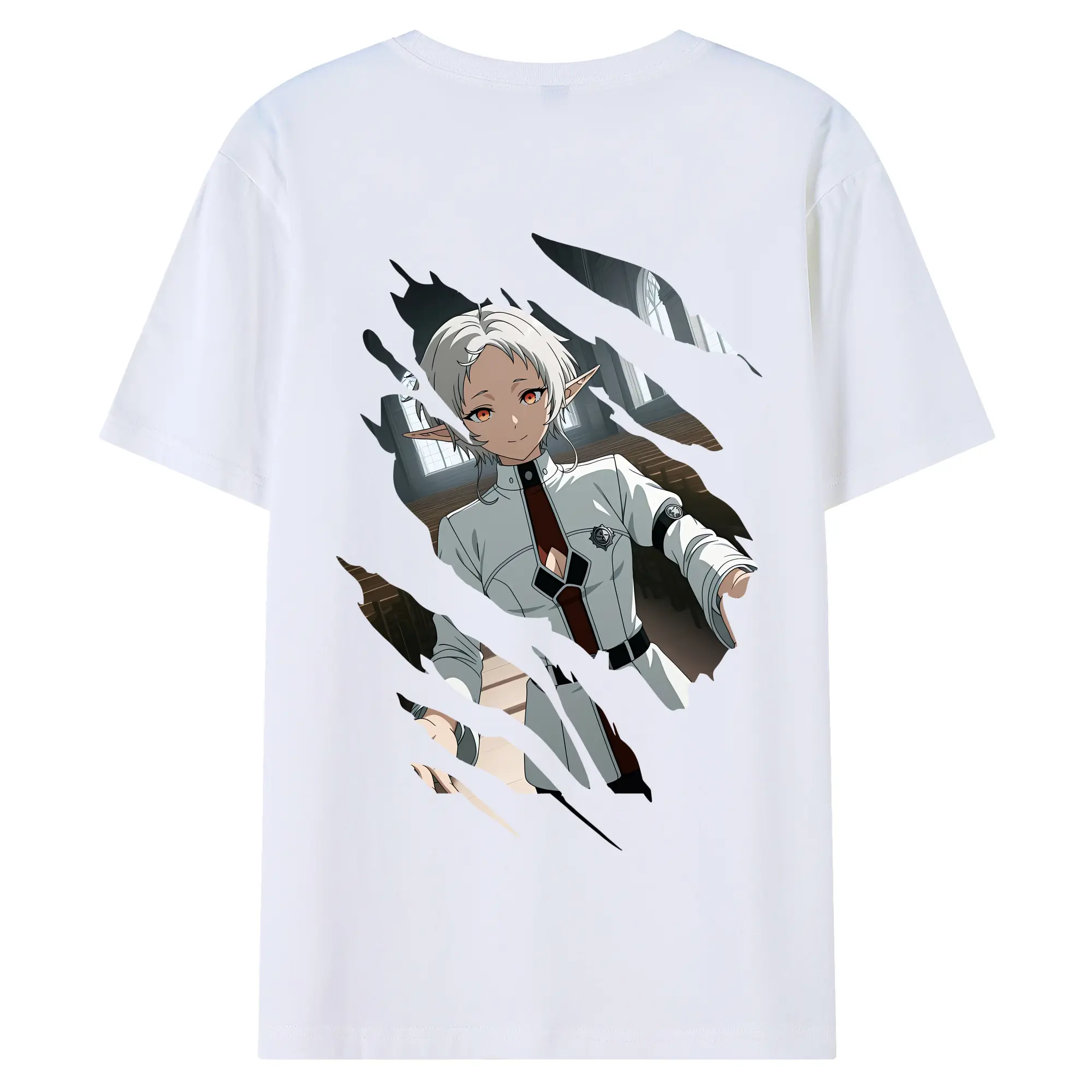 無職転生 グッズ,シルフィエット - 綿100％ 半袖Tシャツ ・ バックプリント ・ 快適 通気性 ・ 日常使い 散歩 スポーツ用