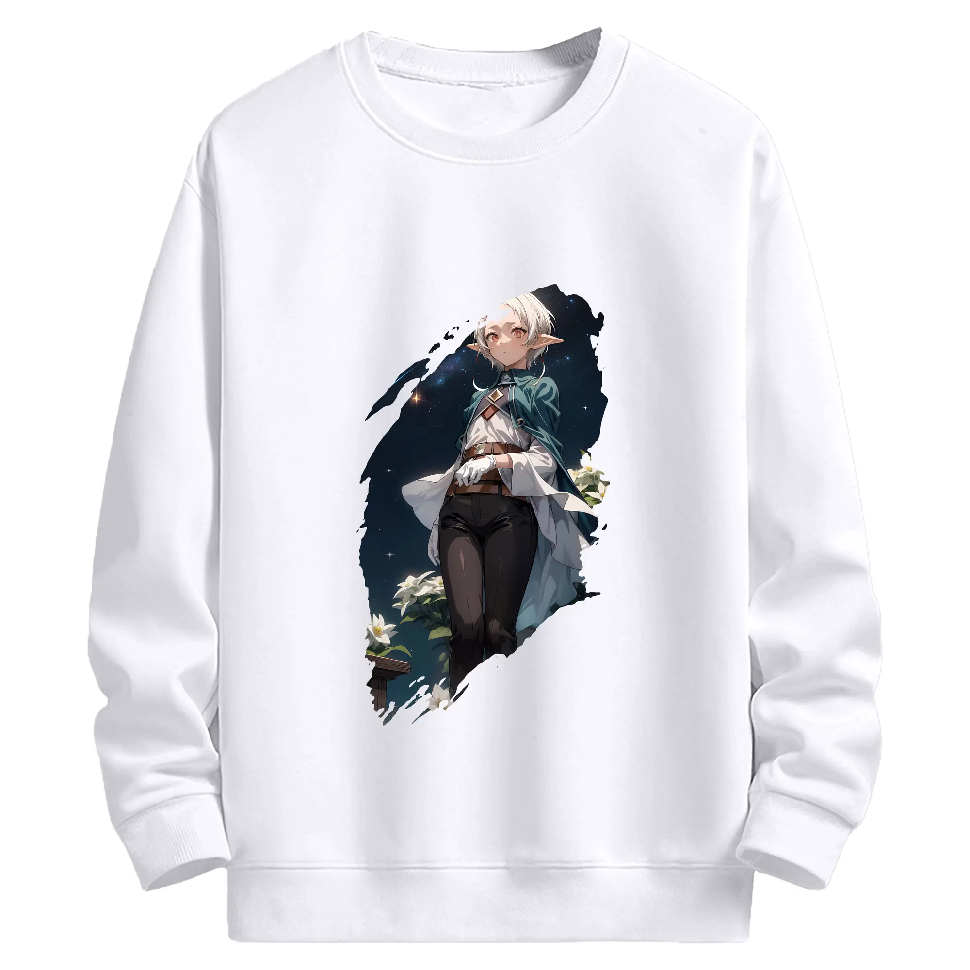 無職転生 グッズ,シルフィエット - 高品質 クルーネック スウェット ・ コットン59％ ポリエステル41％ ・ ユニセックス 長袖 トレーナー ・ カジュアル デイリー スポーツ 散歩用