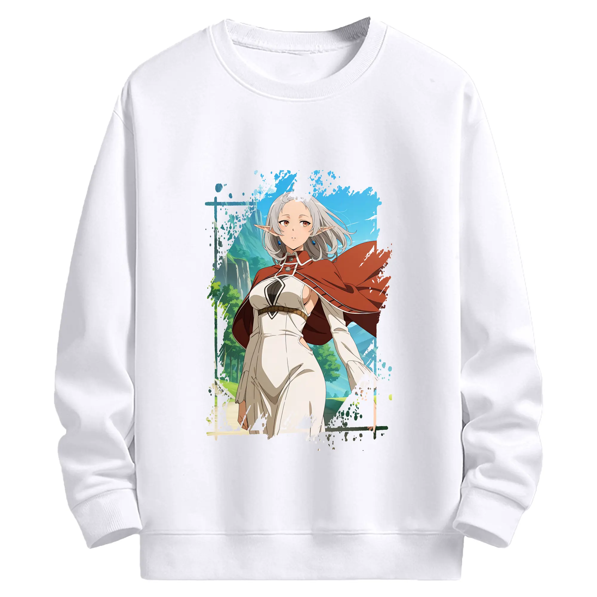 無職転生 グッズ,シルフィエット - 高品質 クルーネック スウェット ・ コットン59％ ポリエステル41％ ・ ユニセックス 長袖 トレーナー ・ カジュアル デイリー スポーツ 散歩用