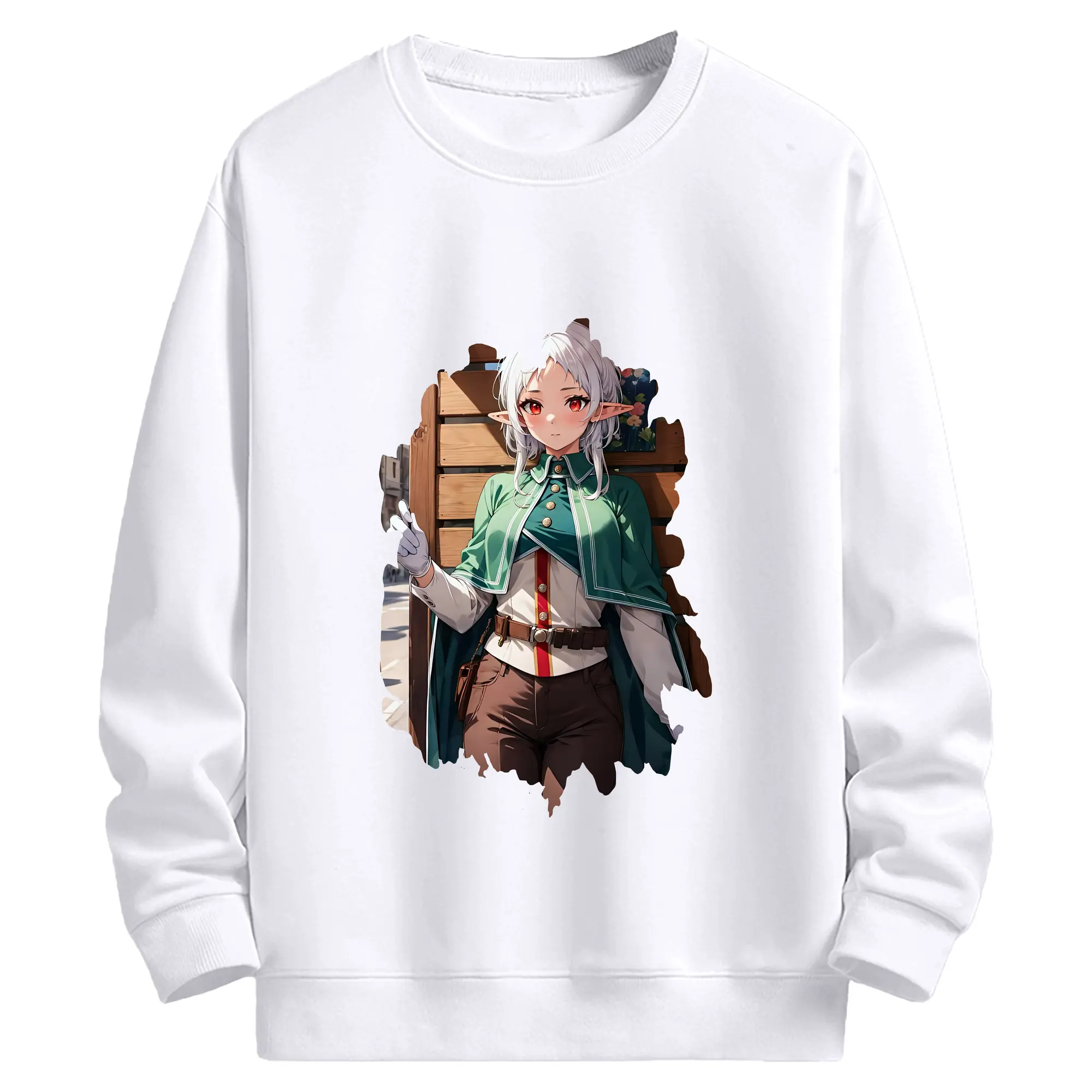 無職転生 グッズ,シルフィエット - 高品質 クルーネック スウェット ・ コットン59％ ポリエステル41％ ・ ユニセックス 長袖 トレーナー ・ カジュアル デイリー スポーツ 散歩用