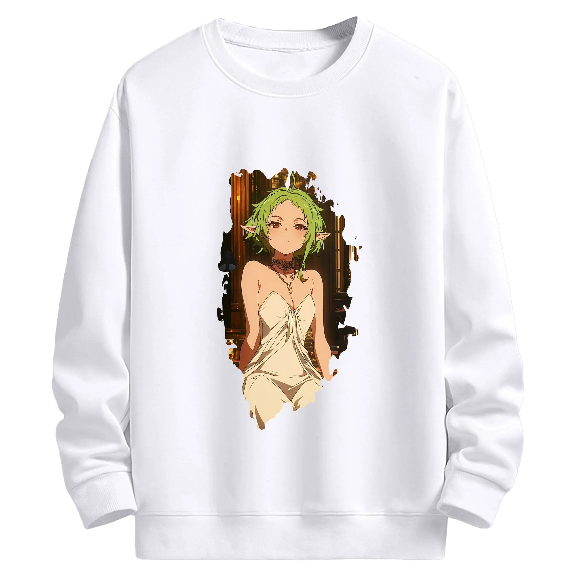 無職転生 グッズ,シルフィエット - 高品質 クルーネック スウェット ・ コットン59％ ポリエステル41％ ・ ユニセックス 長袖 トレーナー ・ カジュアル デイリー スポーツ 散歩用