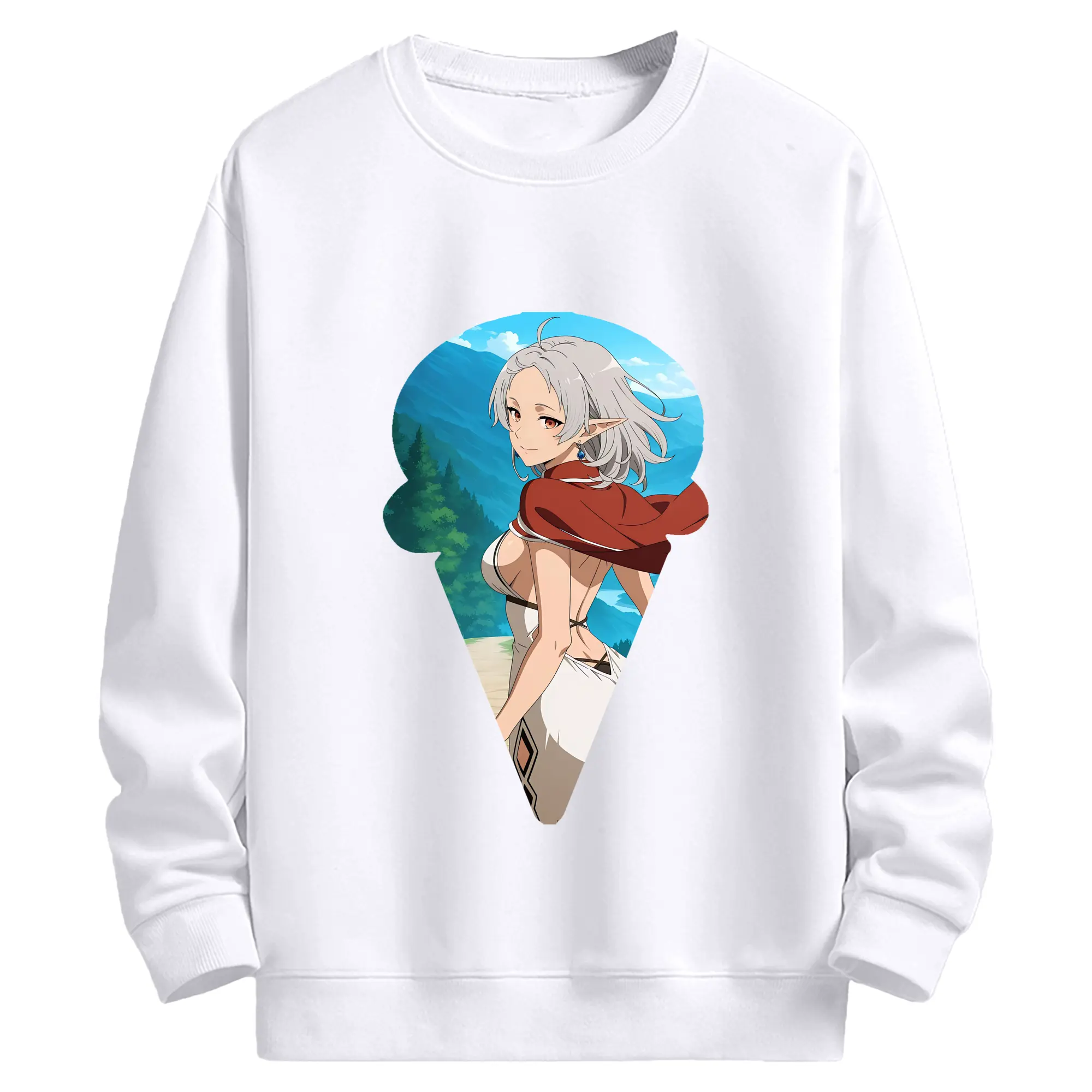 無職転生 グッズ,シルフィエット - 高品質 クルーネック スウェット ・ コットン59％ ポリエステル41％ ・ ユニセックス 長袖 トレーナー ・ カジュアル デイリー スポーツ 散歩用