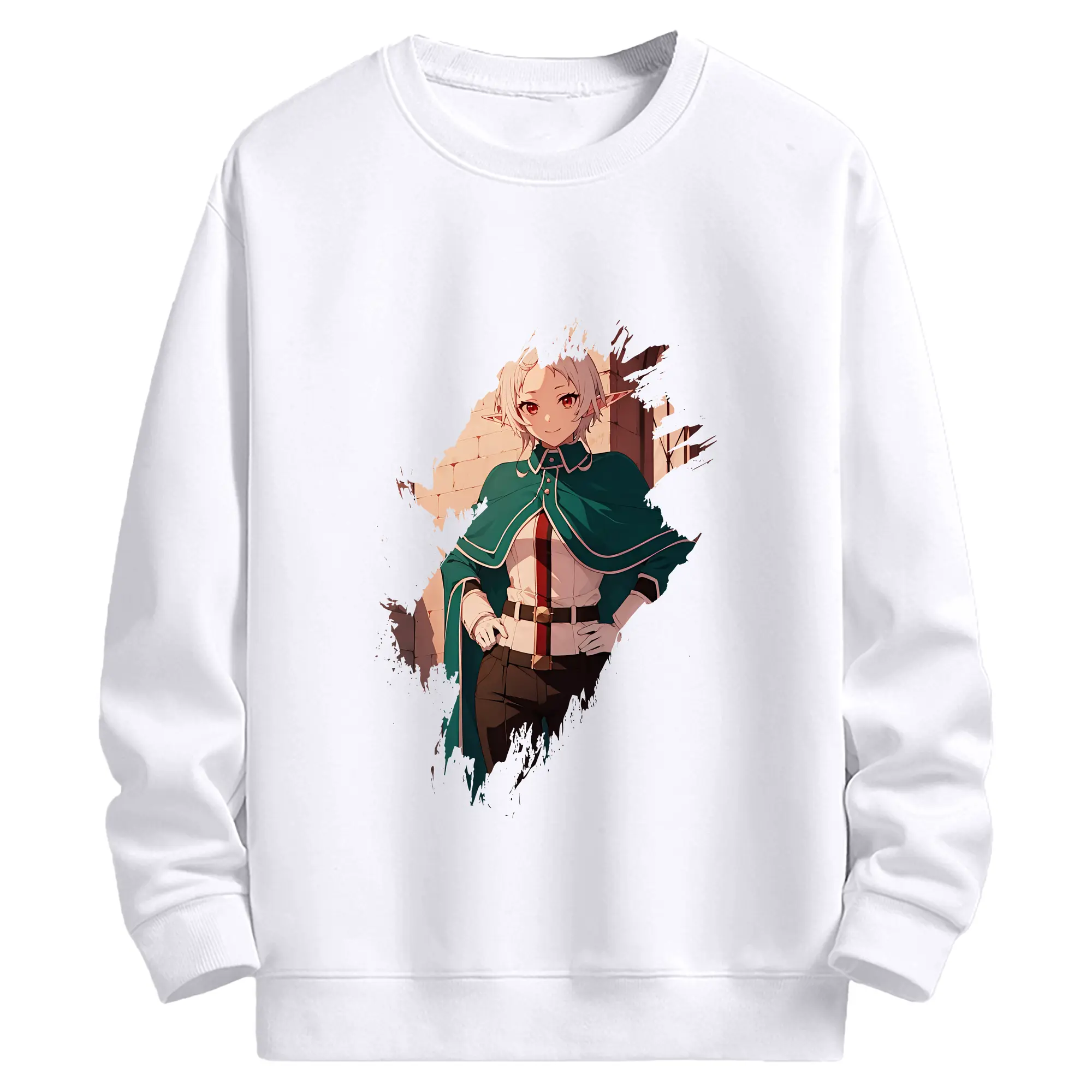 無職転生 グッズ,シルフィエット - 高品質 クルーネック スウェット ・ コットン59％ ポリエステル41％ ・ ユニセックス 長袖 トレーナー ・ カジュアル デイリー スポーツ 散歩用