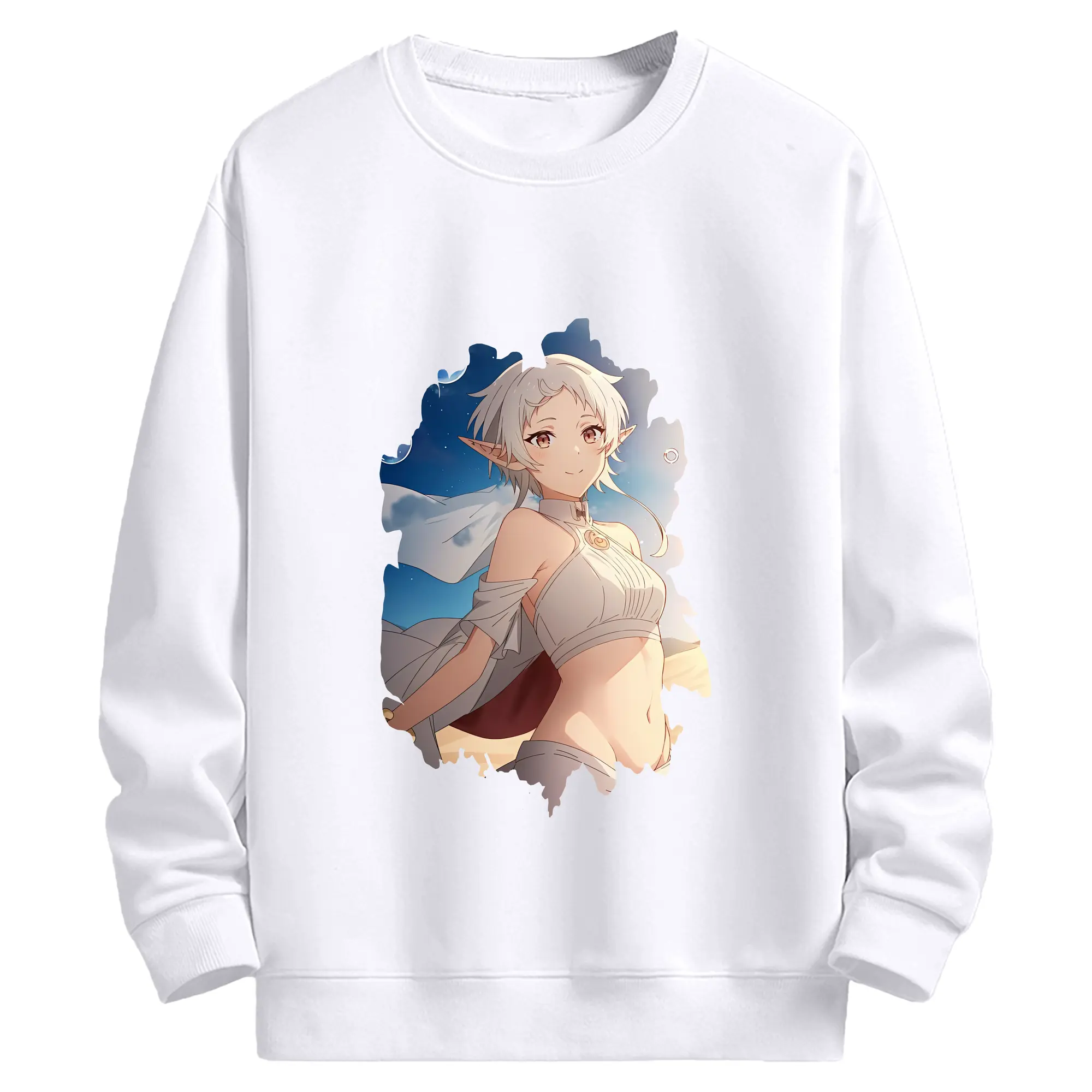 無職転生 グッズ,シルフィエット - 高品質 クルーネック スウェット ・ コットン59％ ポリエステル41％ ・ ユニセックス 長袖 トレーナー ・ カジュアル デイリー スポーツ 散歩用