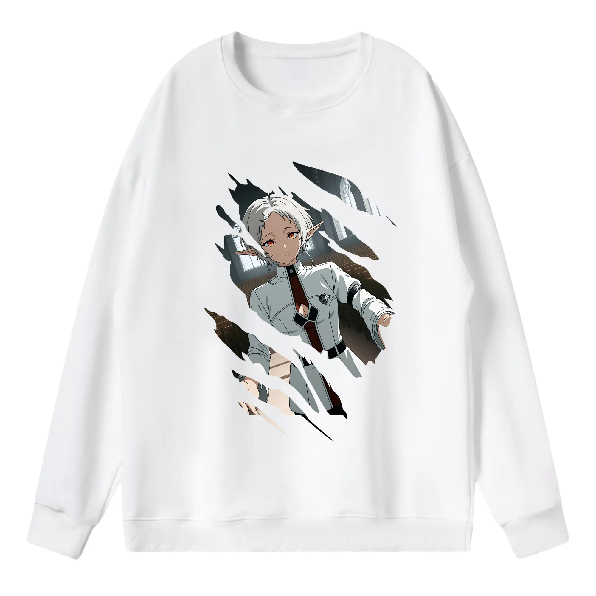 無職転生 グッズ,シルフィエット - 薄手 クルーネック スウェット 裏毛260g · ポリエステル 春秋向け カジュアル 男女兼用 · トレーナー デイリー スポーツ 散歩に最適