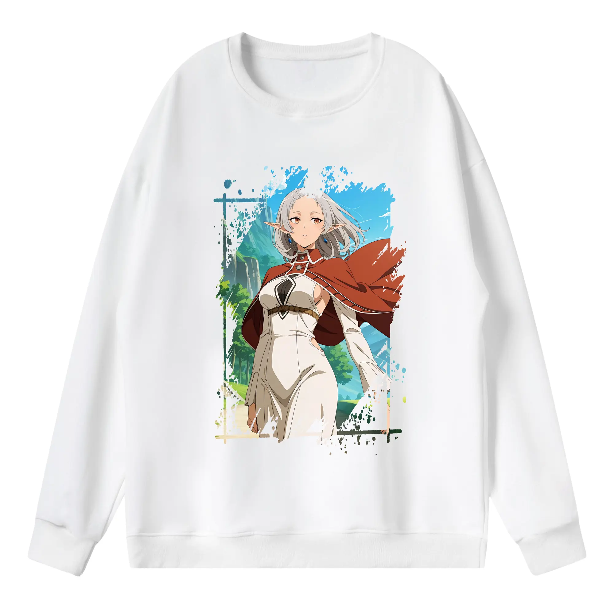 無職転生 グッズ,シルフィエット - 薄手 クルーネック スウェット 裏毛260g · ポリエステル 春秋向け カジュアル 男女兼用 · トレーナー デイリー スポーツ 散歩に最適