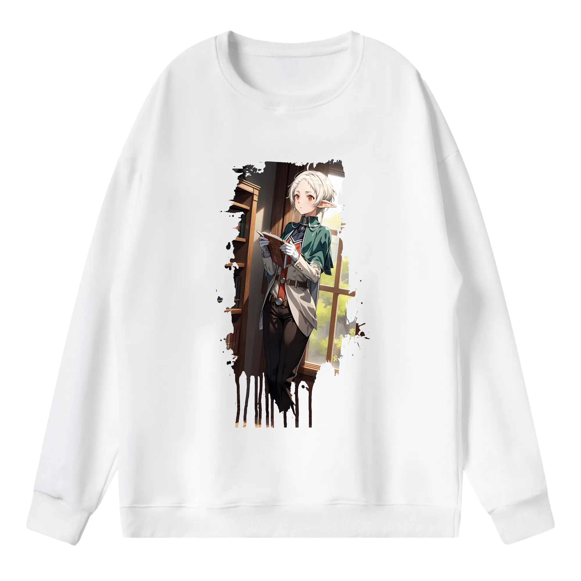 無職転生 グッズ,シルフィエット - 薄手 クルーネック スウェット 裏毛260g · ポリエステル 春秋向け カジュアル 男女兼用 · トレーナー デイリー スポーツ 散歩に最適