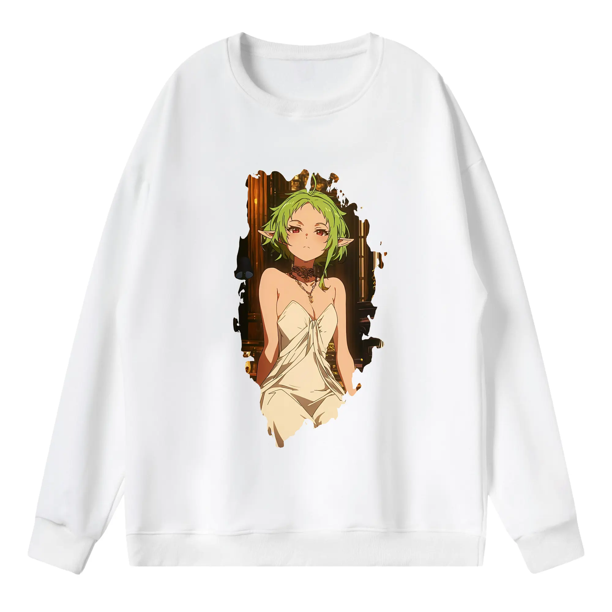 無職転生 グッズ,シルフィエット - 薄手 クルーネック スウェット 裏毛260g · ポリエステル 春秋向け カジュアル 男女兼用 · トレーナー デイリー スポーツ 散歩に最適