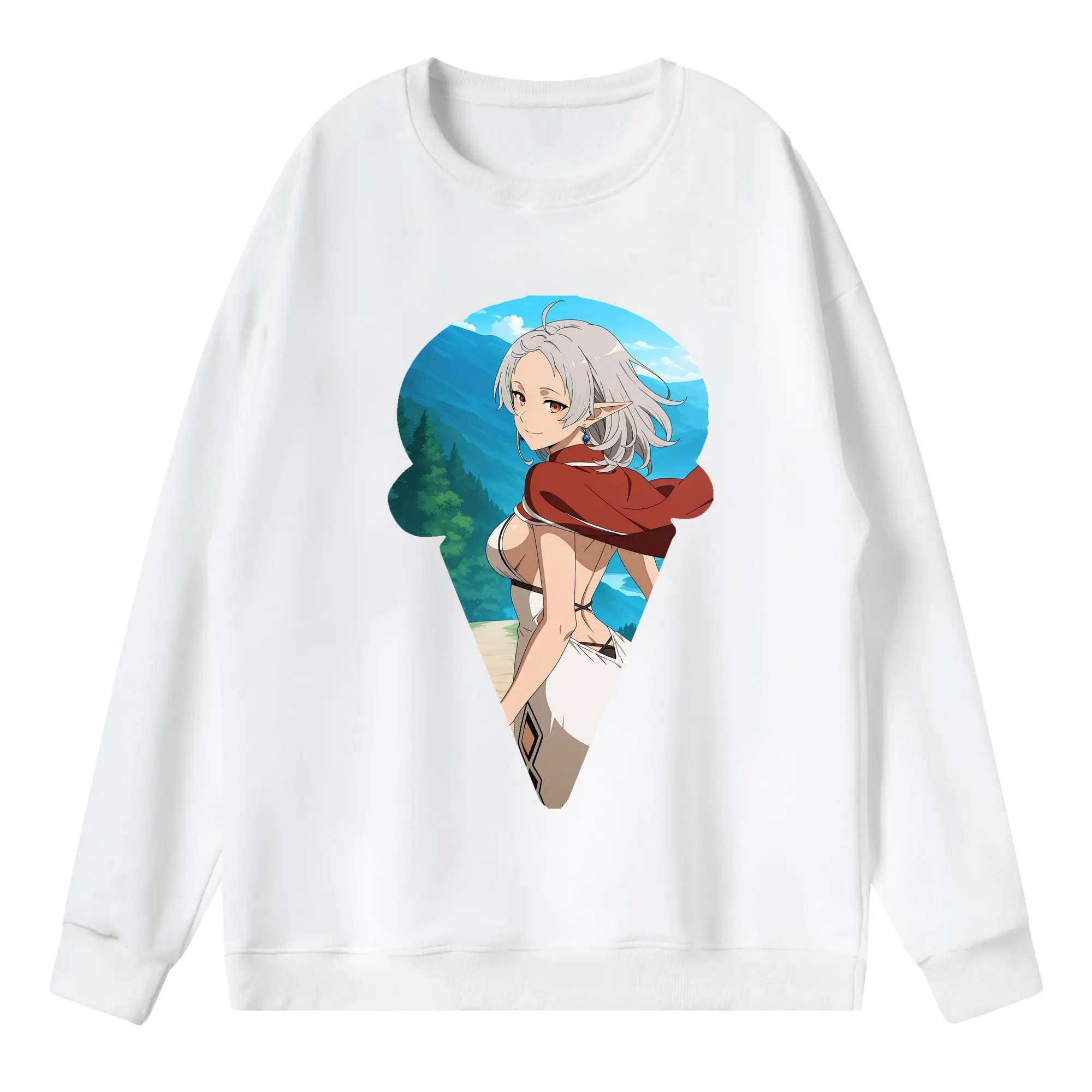 無職転生 グッズ,シルフィエット - 薄手 クルーネック スウェット 裏毛260g · ポリエステル 春秋向け カジュアル 男女兼用 · トレーナー デイリー スポーツ 散歩に最適