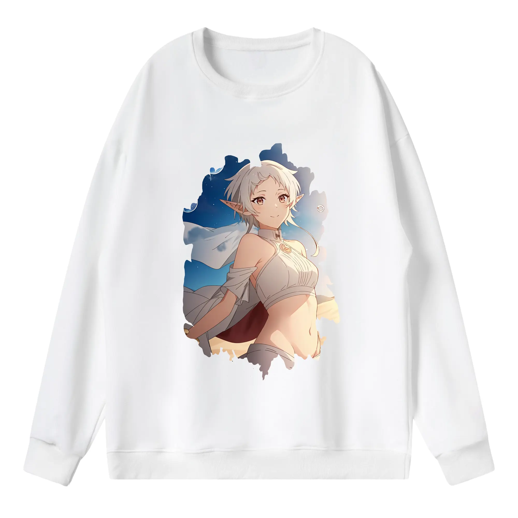 無職転生 グッズ,シルフィエット - 薄手 クルーネック スウェット 裏毛260g · ポリエステル 春秋向け カジュアル 男女兼用 · トレーナー デイリー スポーツ 散歩に最適