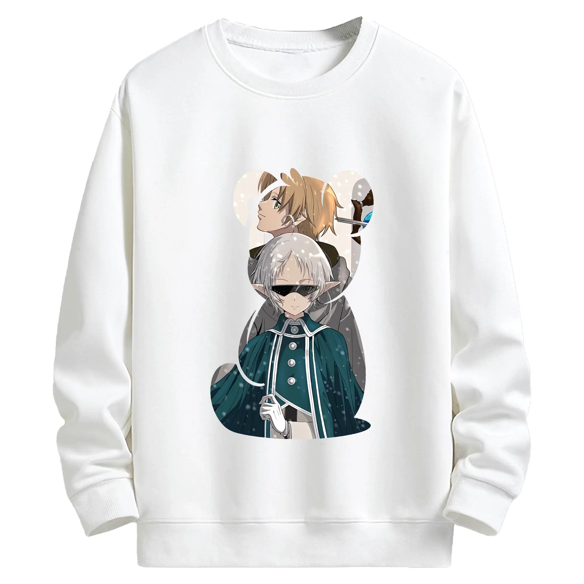 無職転生 グッズ,シルフィエット - キッズ クルーネックスウェットシャツ ・ フロントプリント ・ 綿80％ ポリエステル20％ ・ 快適 通学 スポーツ 日常使い お散歩用