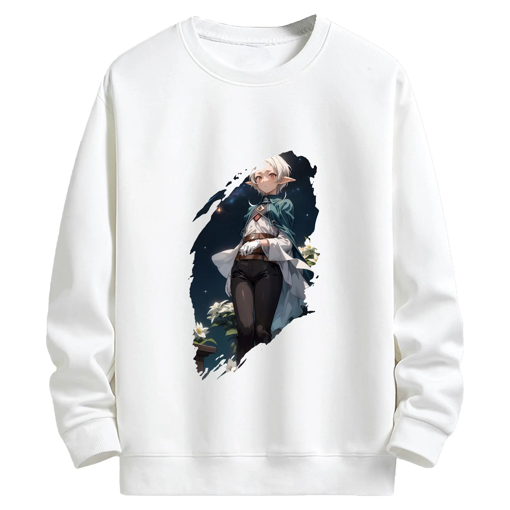 無職転生 グッズ,シルフィエット - キッズ クルーネックスウェットシャツ ・ フロントプリント ・ 綿80％ ポリエステル20％ ・ 快適 通学 スポーツ 日常使い お散歩用