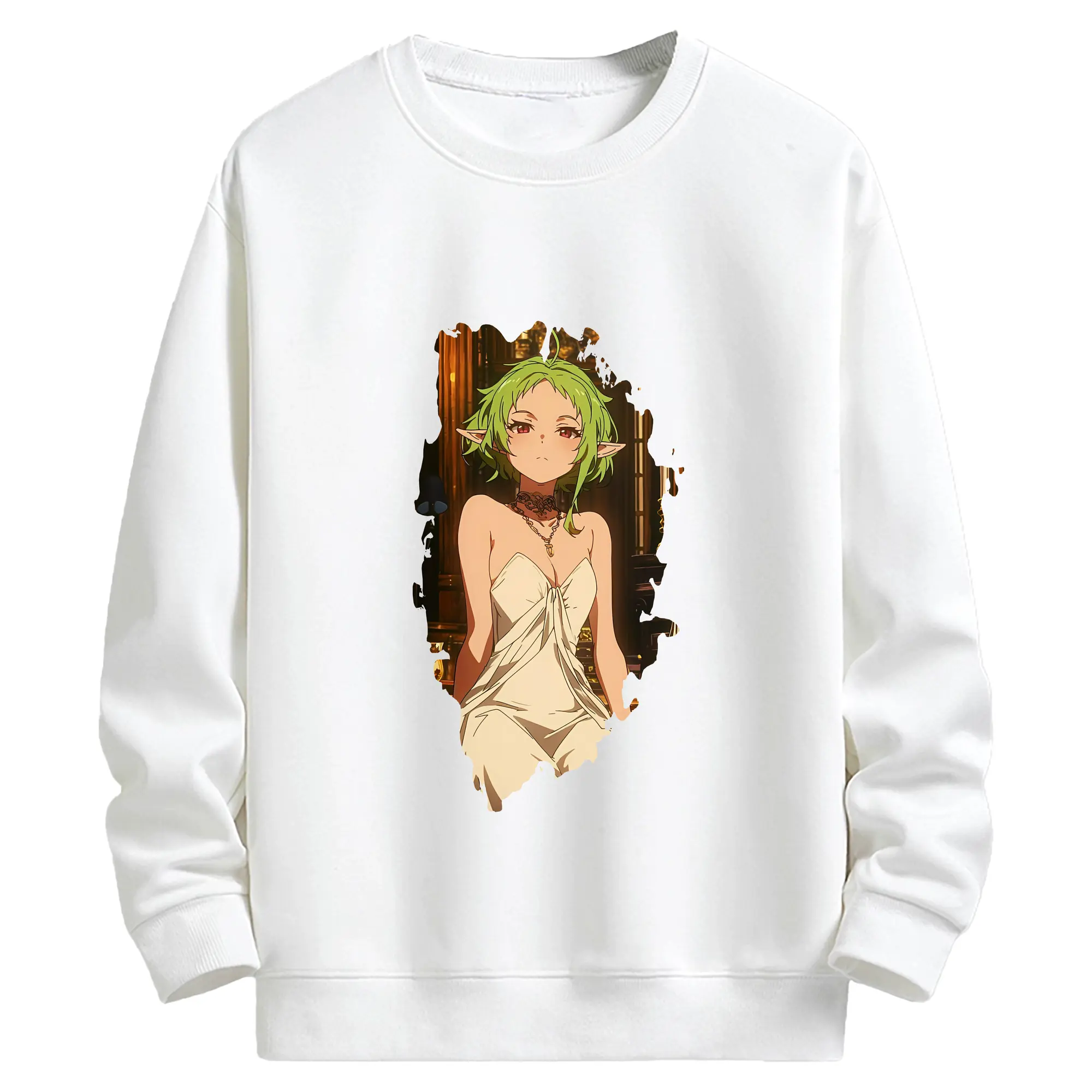 無職転生 グッズ,シルフィエット - キッズ クルーネックスウェットシャツ ・ フロントプリント ・ 綿80％ ポリエステル20％ ・ 快適 通学 スポーツ 日常使い お散歩用