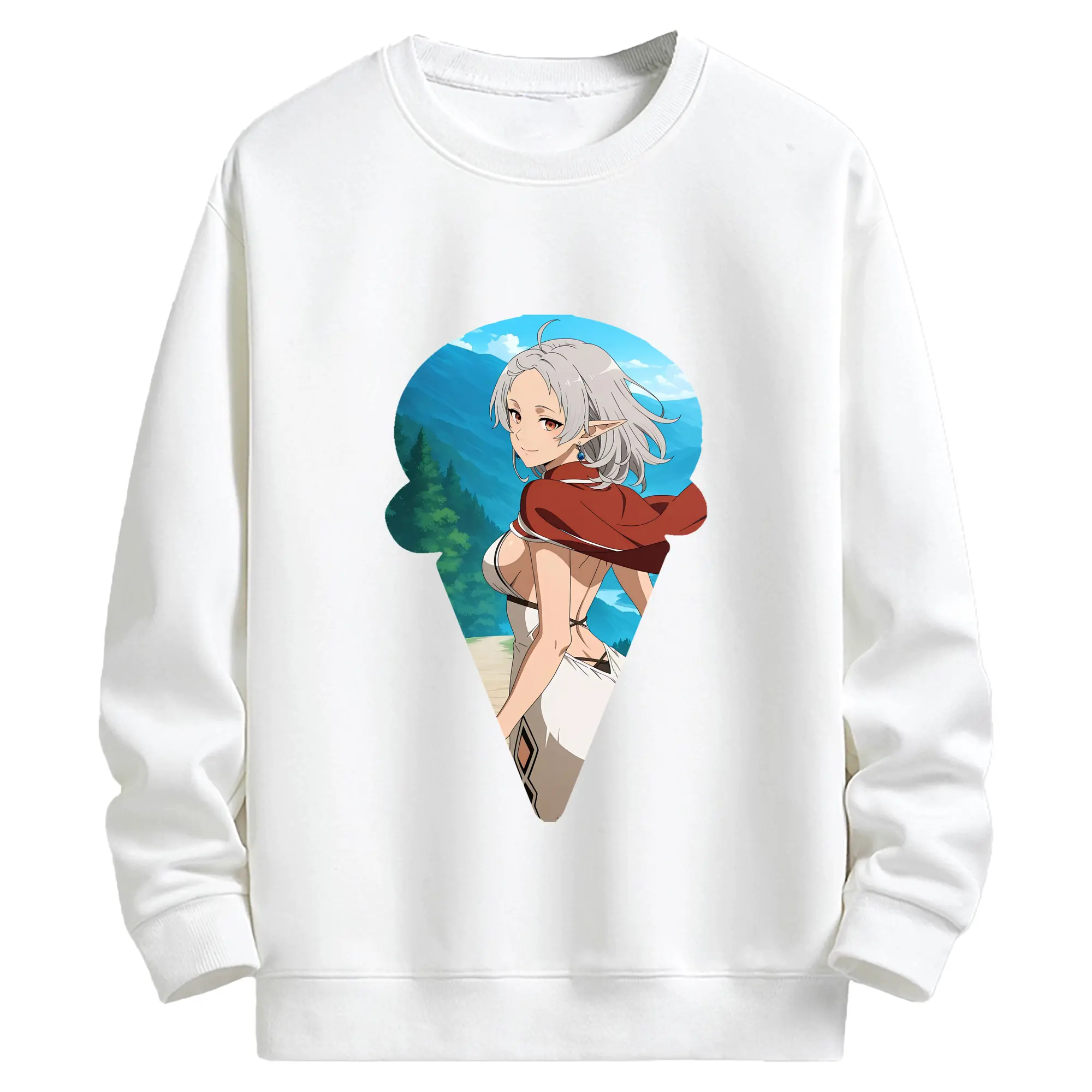 無職転生 グッズ,シルフィエット - キッズ クルーネックスウェットシャツ ・ フロントプリント ・ 綿80％ ポリエステル20％ ・ 快適 通学 スポーツ 日常使い お散歩用