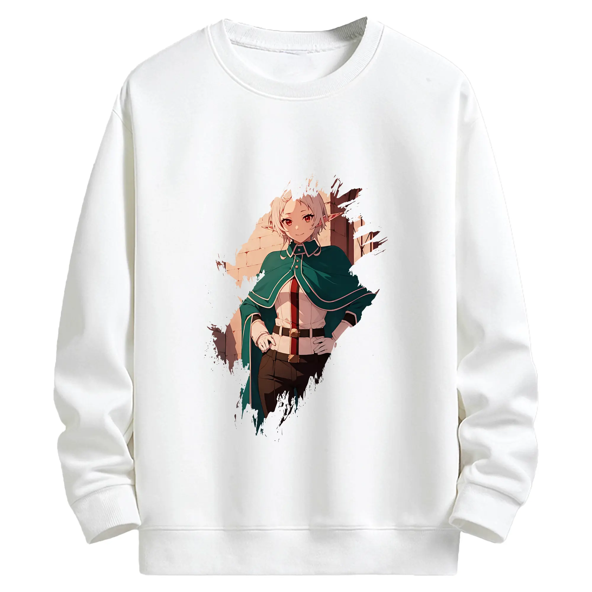 無職転生 グッズ,シルフィエット - キッズ クルーネックスウェットシャツ ・ フロントプリント ・ 綿80％ ポリエステル20％ ・ 快適 通学 スポーツ 日常使い お散歩用