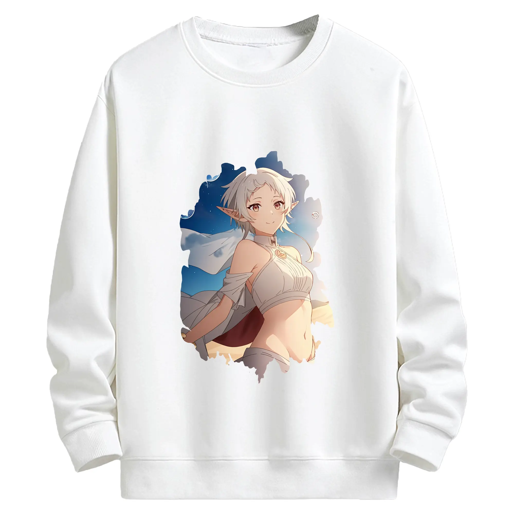 無職転生 グッズ,シルフィエット - キッズ クルーネックスウェットシャツ ・ フロントプリント ・ 綿80％ ポリエステル20％ ・ 快適 通学 スポーツ 日常使い お散歩用