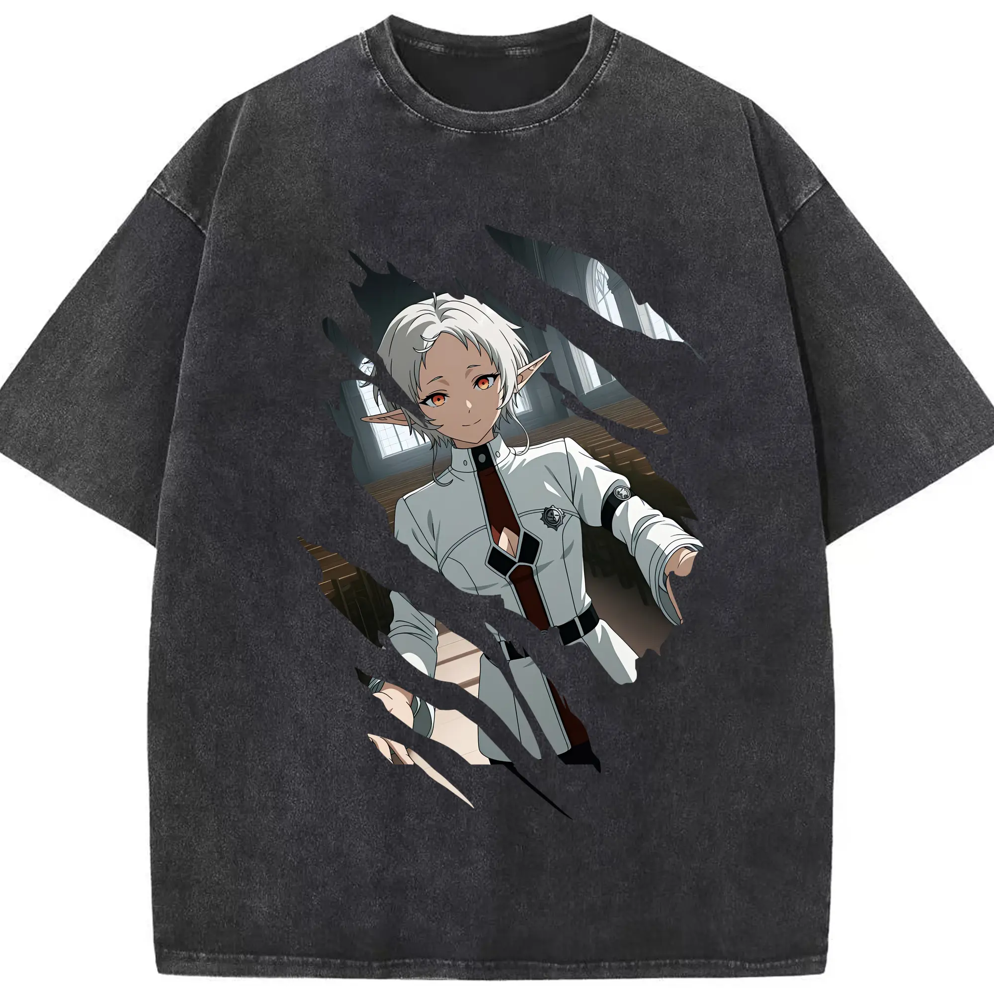 無職転生 グッズ,シルフィエット - 綿100％ ヴィンテージ風 半袖Tシャツ ・ フロントプリント ・ 柔らか肌触り ・ 通気性 快適 ・ スポーツ カジュアル 外出用