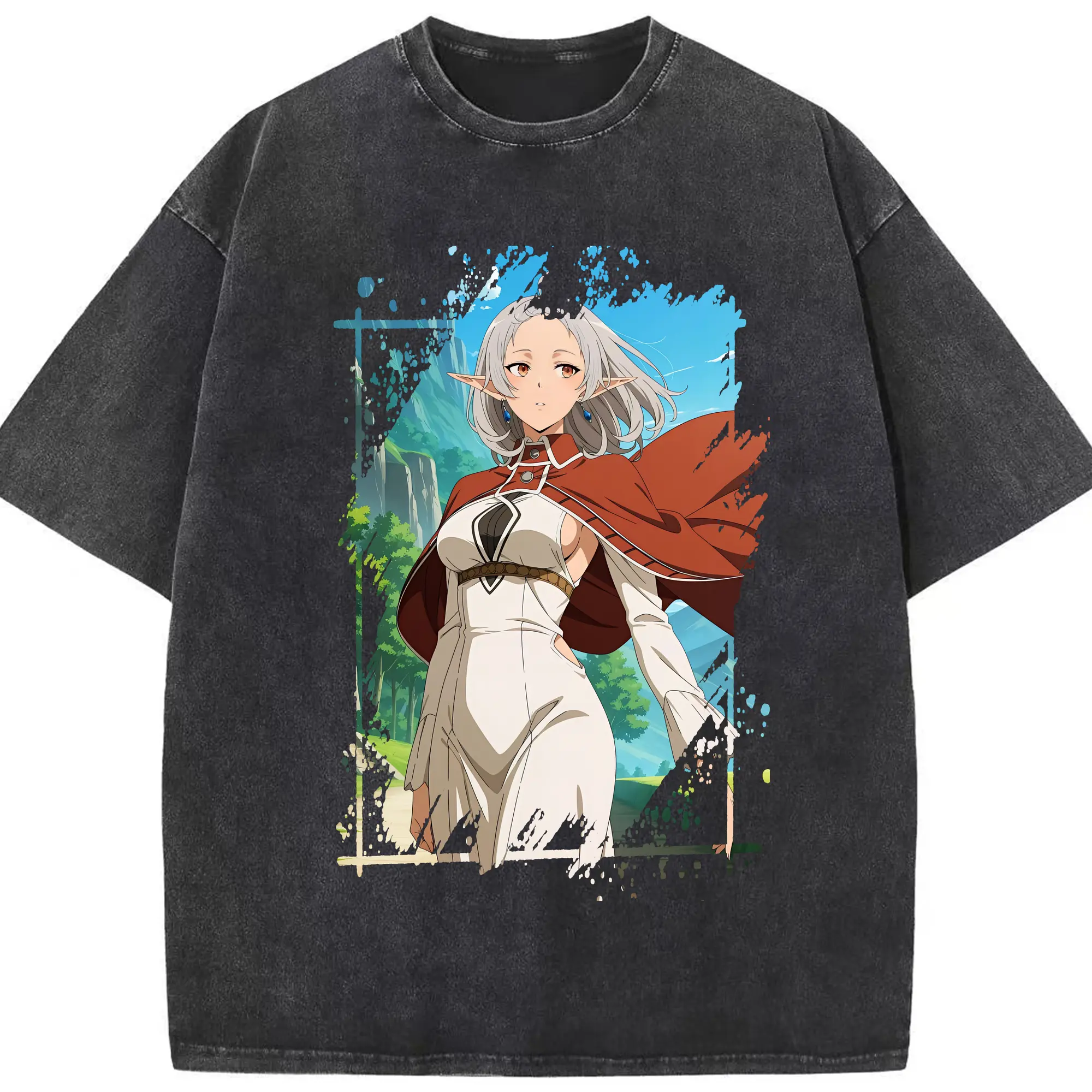 無職転生 グッズ,シルフィエット - 綿100％ ヴィンテージ風 半袖Tシャツ ・ フロントプリント ・ 柔らか肌触り ・ 通気性 快適 ・ スポーツ カジュアル 外出用