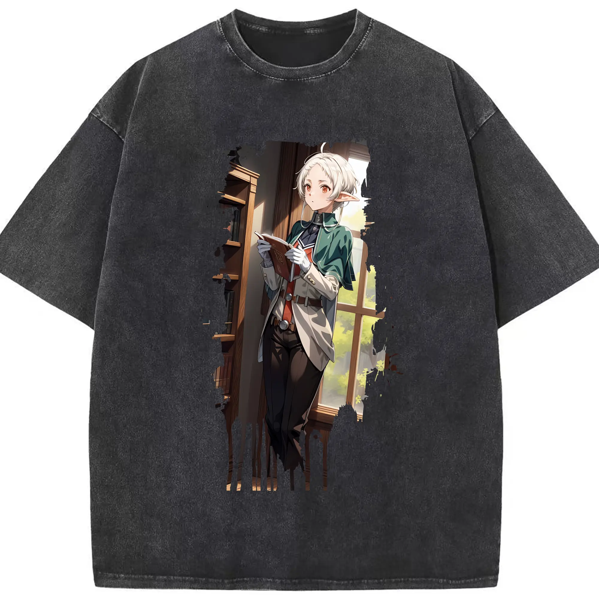 無職転生 グッズ,シルフィエット - 綿100％ ヴィンテージ風 半袖Tシャツ ・ フロントプリント ・ 柔らか肌触り ・ 通気性 快適 ・ スポーツ カジュアル 外出用