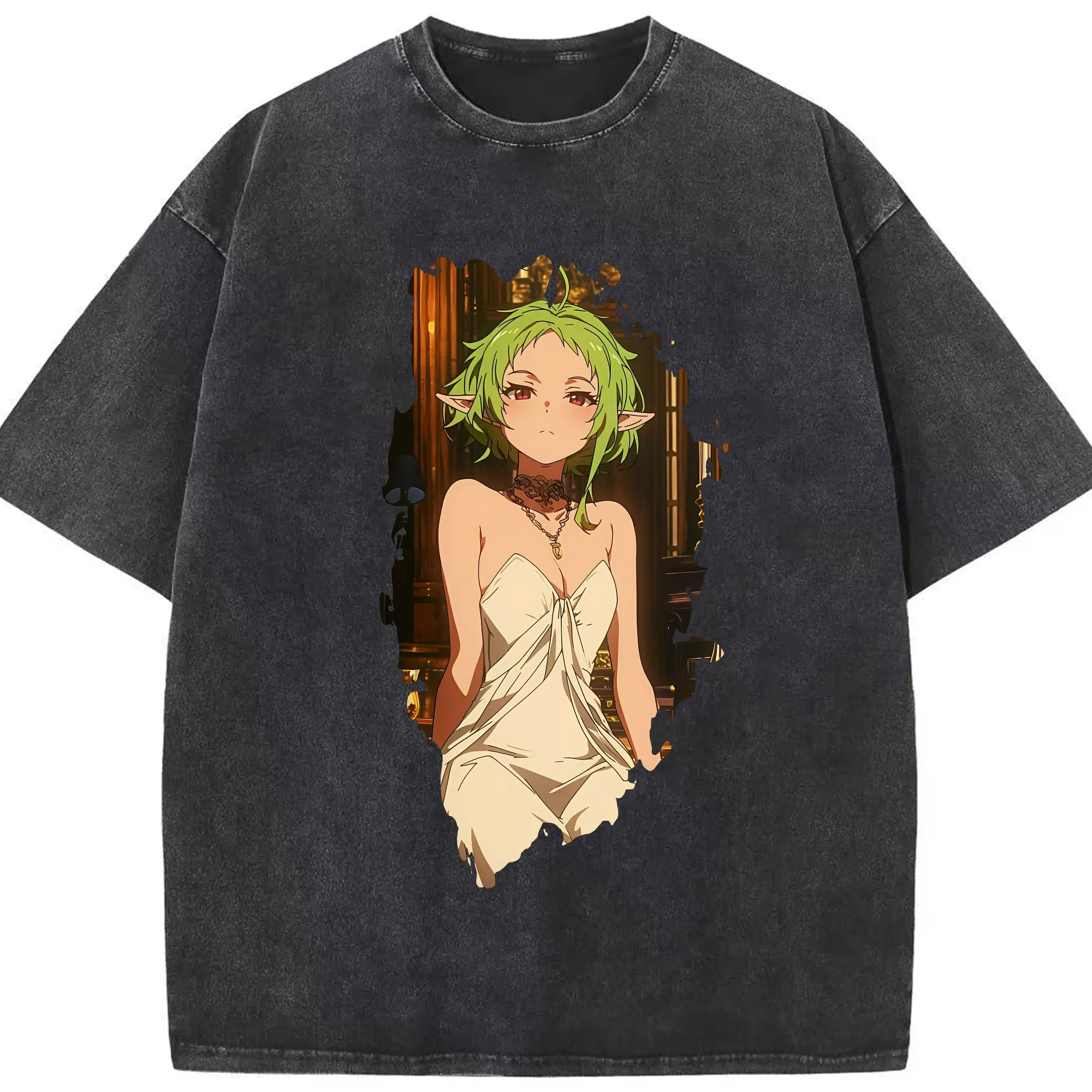 無職転生 グッズ,シルフィエット - 綿100％ ヴィンテージ風 半袖Tシャツ ・ フロントプリント ・ 柔らか肌触り ・ 通気性 快適 ・ スポーツ カジュアル 外出用