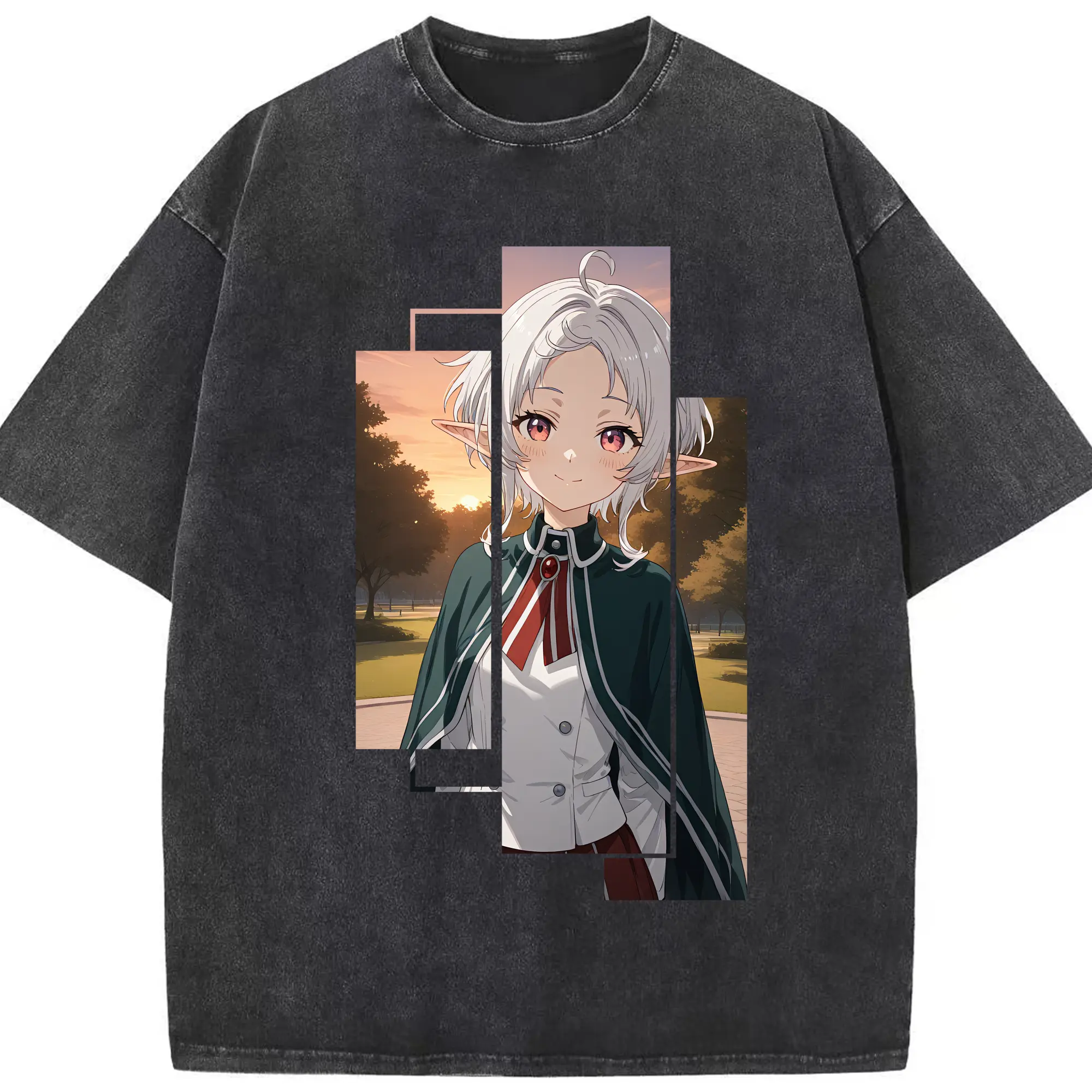 無職転生 グッズ,シルフィエット - 綿100％ ヴィンテージ風 半袖Tシャツ ・ フロントプリント ・ 柔らか肌触り ・ 通気性 快適 ・ スポーツ カジュアル 外出用