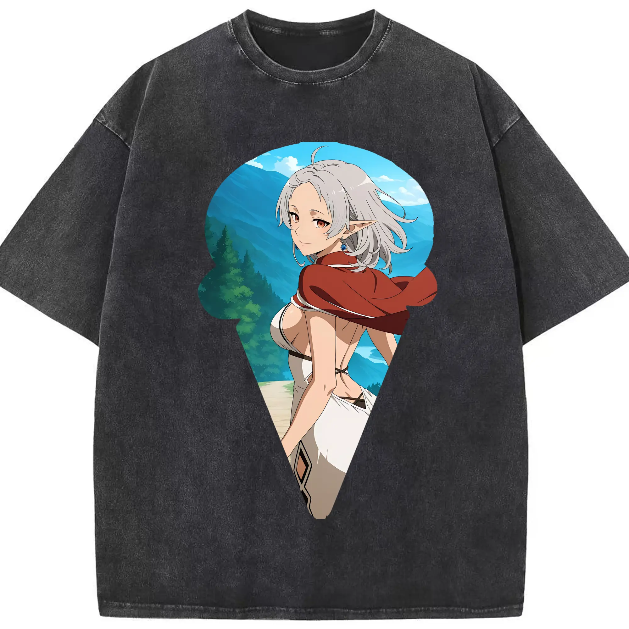 無職転生 グッズ,シルフィエット - 綿100％ ヴィンテージ風 半袖Tシャツ ・ フロントプリント ・ 柔らか肌触り ・ 通気性 快適 ・ スポーツ カジュアル 外出用