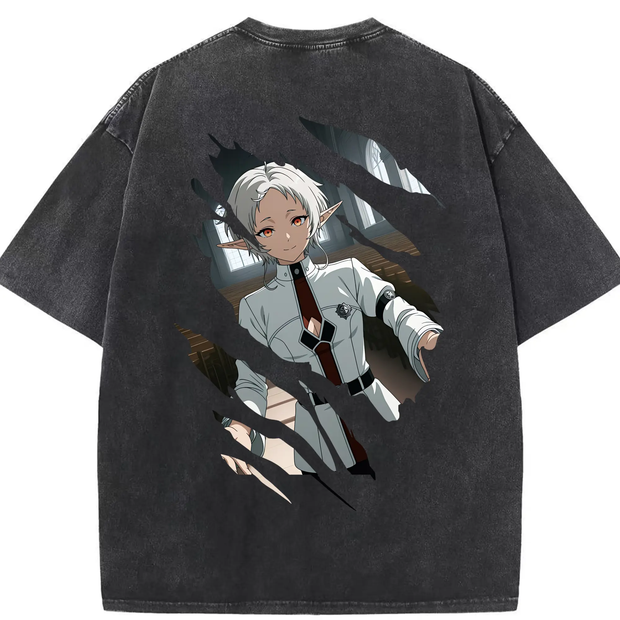 無職転生 グッズ,シルフィエット - 綿100％ ヴィンテージ風 半袖Tシャツ ・ 背面プリント ・ 柔らか肌触り ・ 通気性 快適 ・ スポーツ カジュアル 外出用