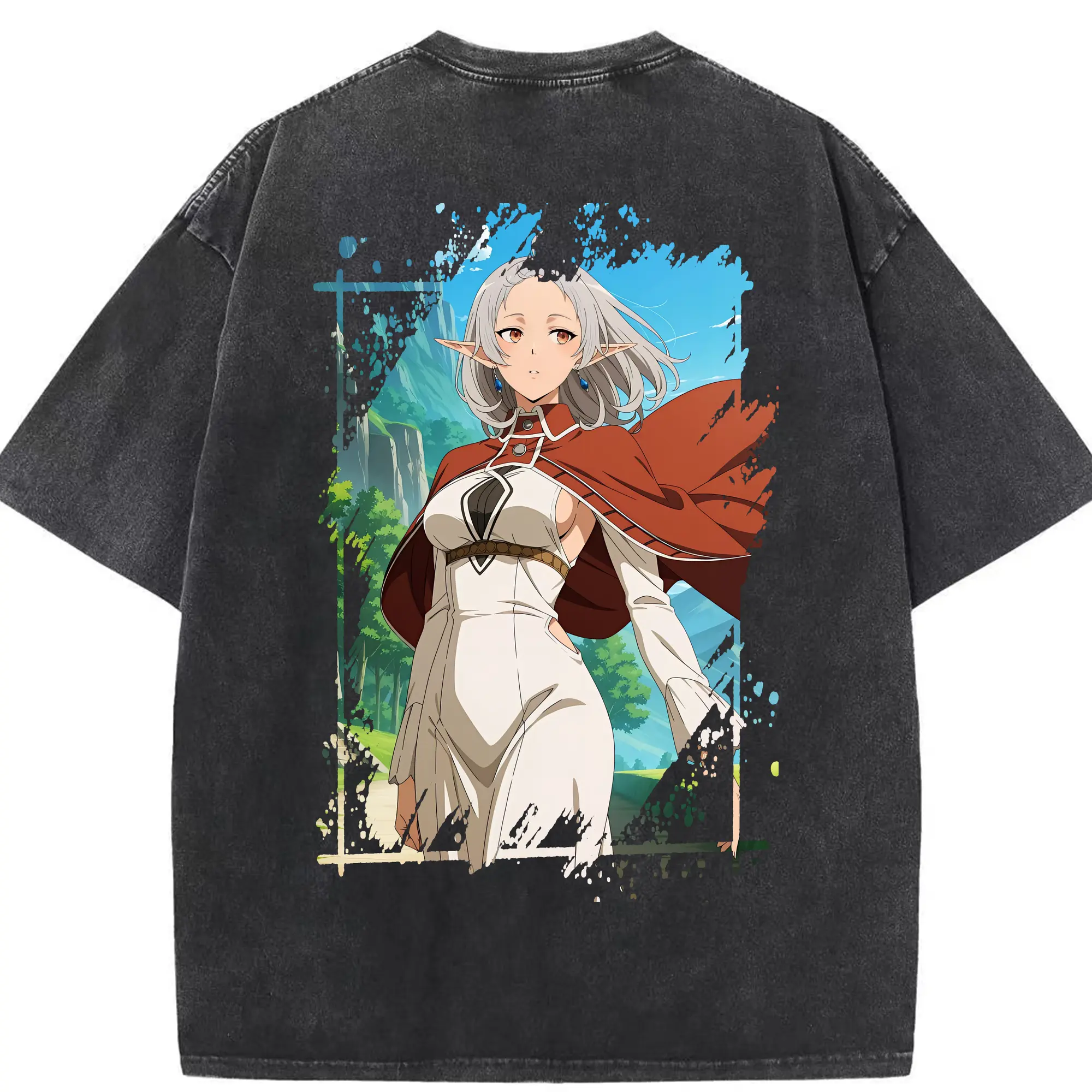 無職転生 グッズ,シルフィエット - 綿100％ ヴィンテージ風 半袖Tシャツ ・ 背面プリント ・ 柔らか肌触り ・ 通気性 快適 ・ スポーツ カジュアル 外出用