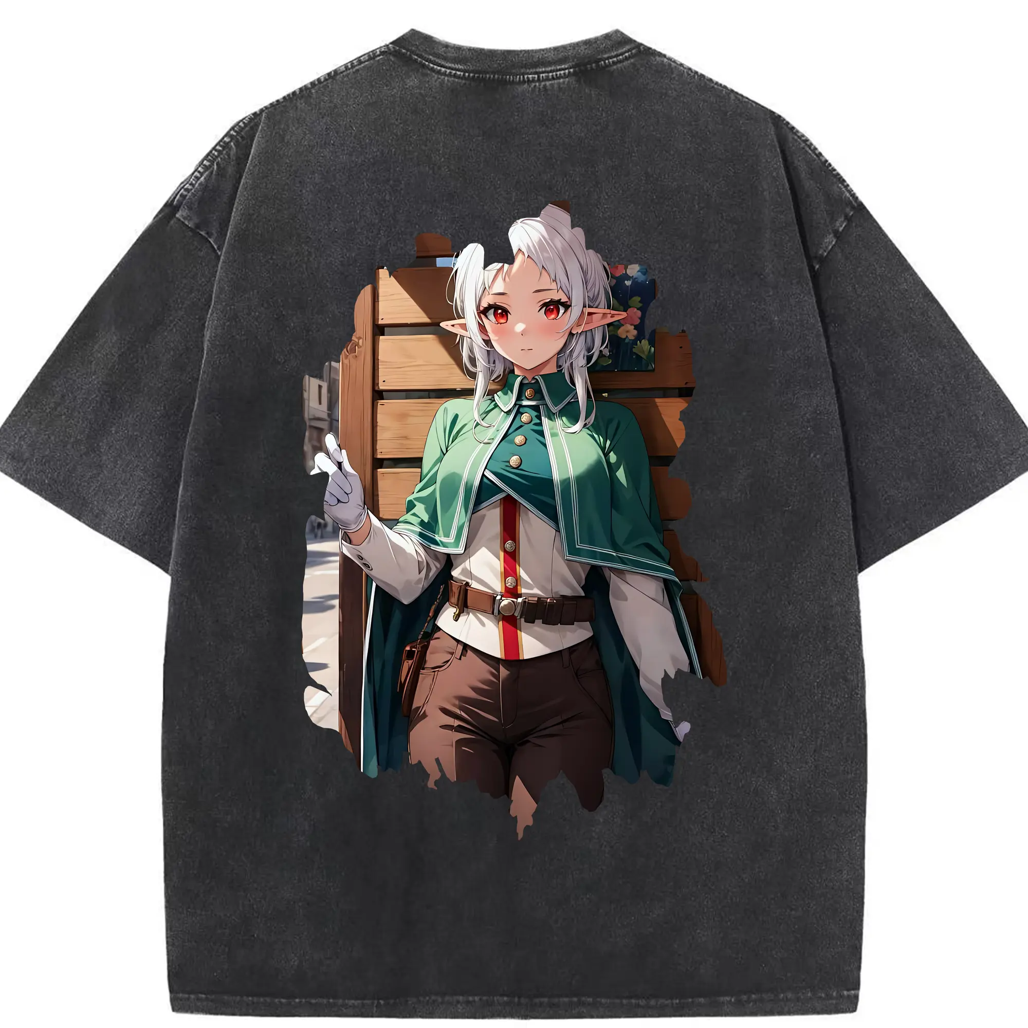 無職転生 グッズ,シルフィエット - 綿100％ ヴィンテージ風 半袖Tシャツ ・ 背面プリント ・ 柔らか肌触り ・ 通気性 快適 ・ スポーツ カジュアル 外出用