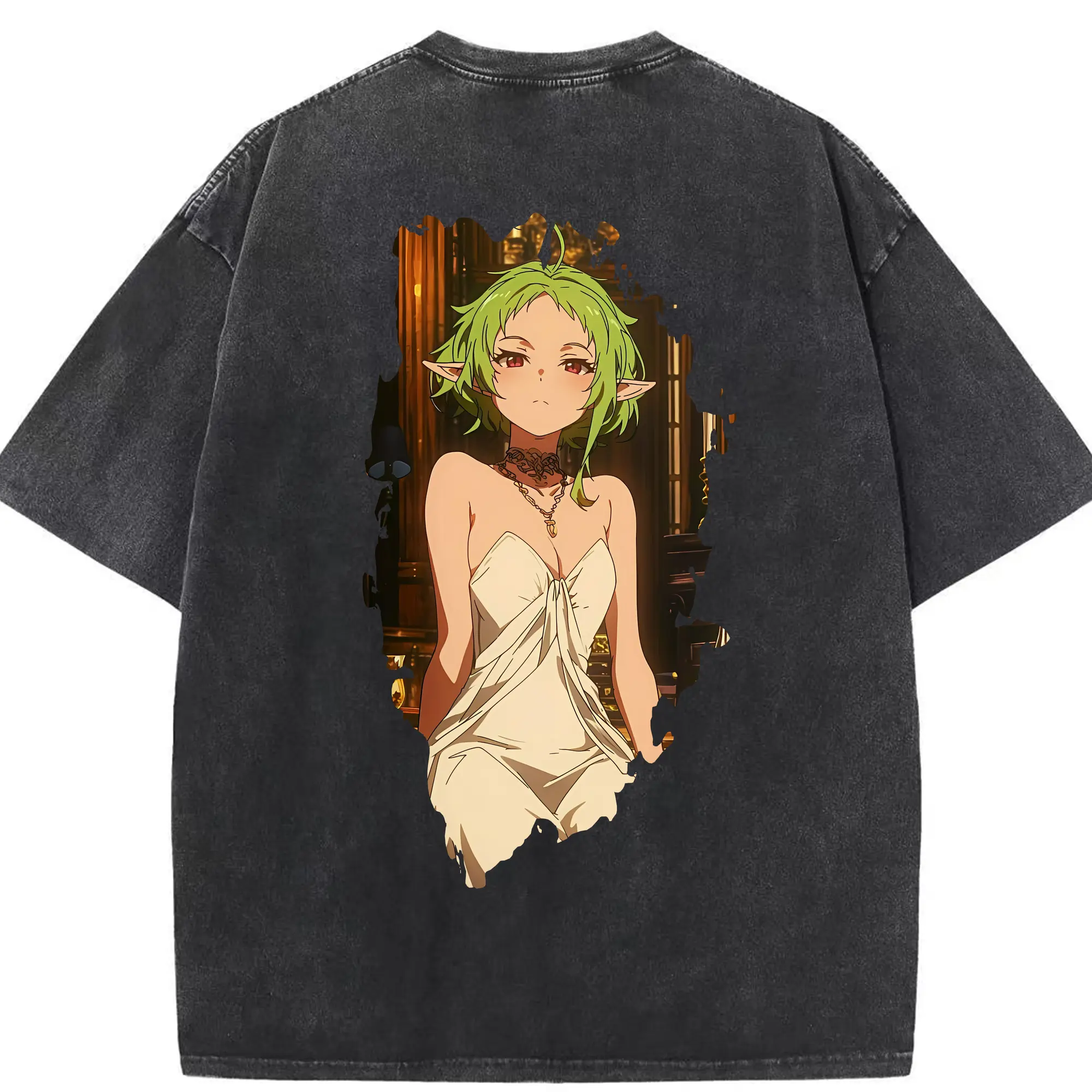 無職転生 グッズ,シルフィエット - 綿100％ ヴィンテージ風 半袖Tシャツ ・ 背面プリント ・ 柔らか肌触り ・ 通気性 快適 ・ スポーツ カジュアル 外出用