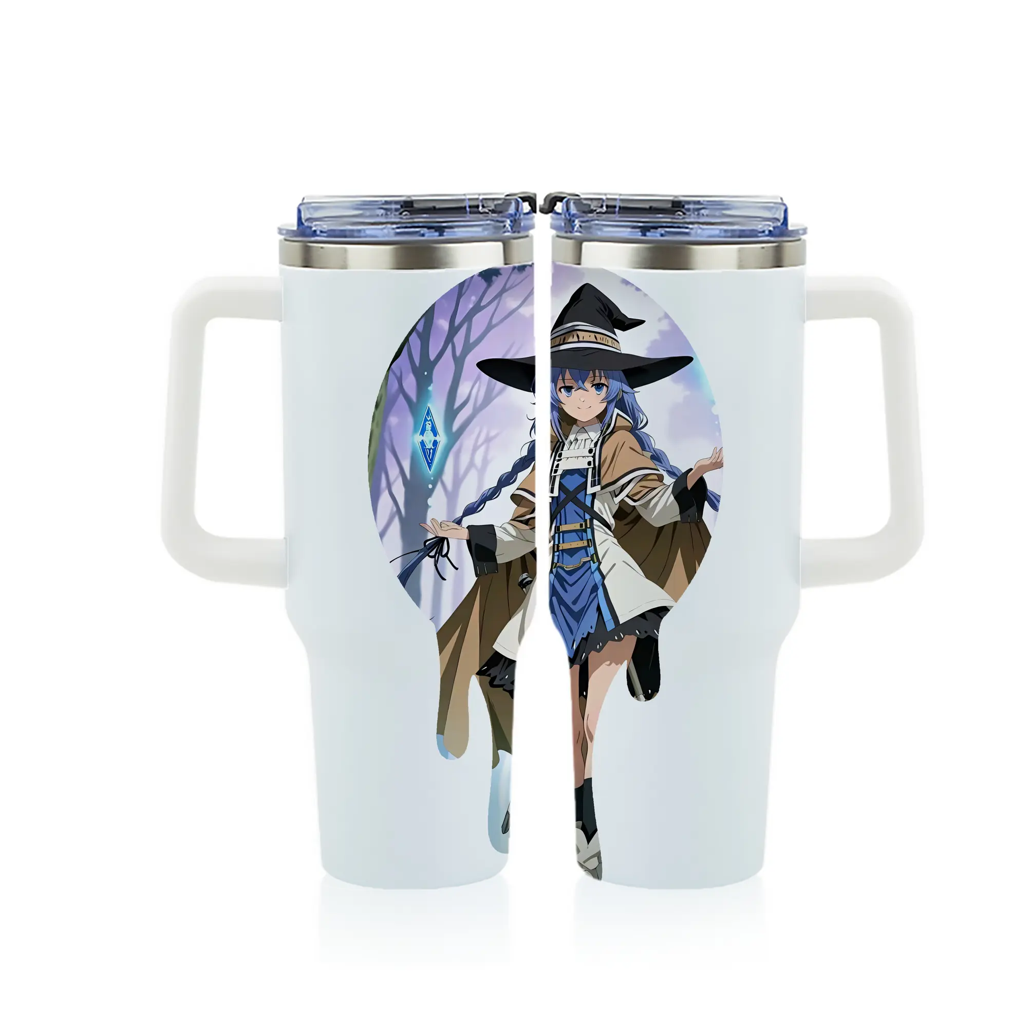 無職転生 グッズ,ロキシー・ミグルディア - 1200mL フルプリント車用タンブラー ・ 304ステンレス 内側 ・ 201ステンレス 外側 ・ 保温 保冷 ・ 通勤 ドライブ アウトドア用