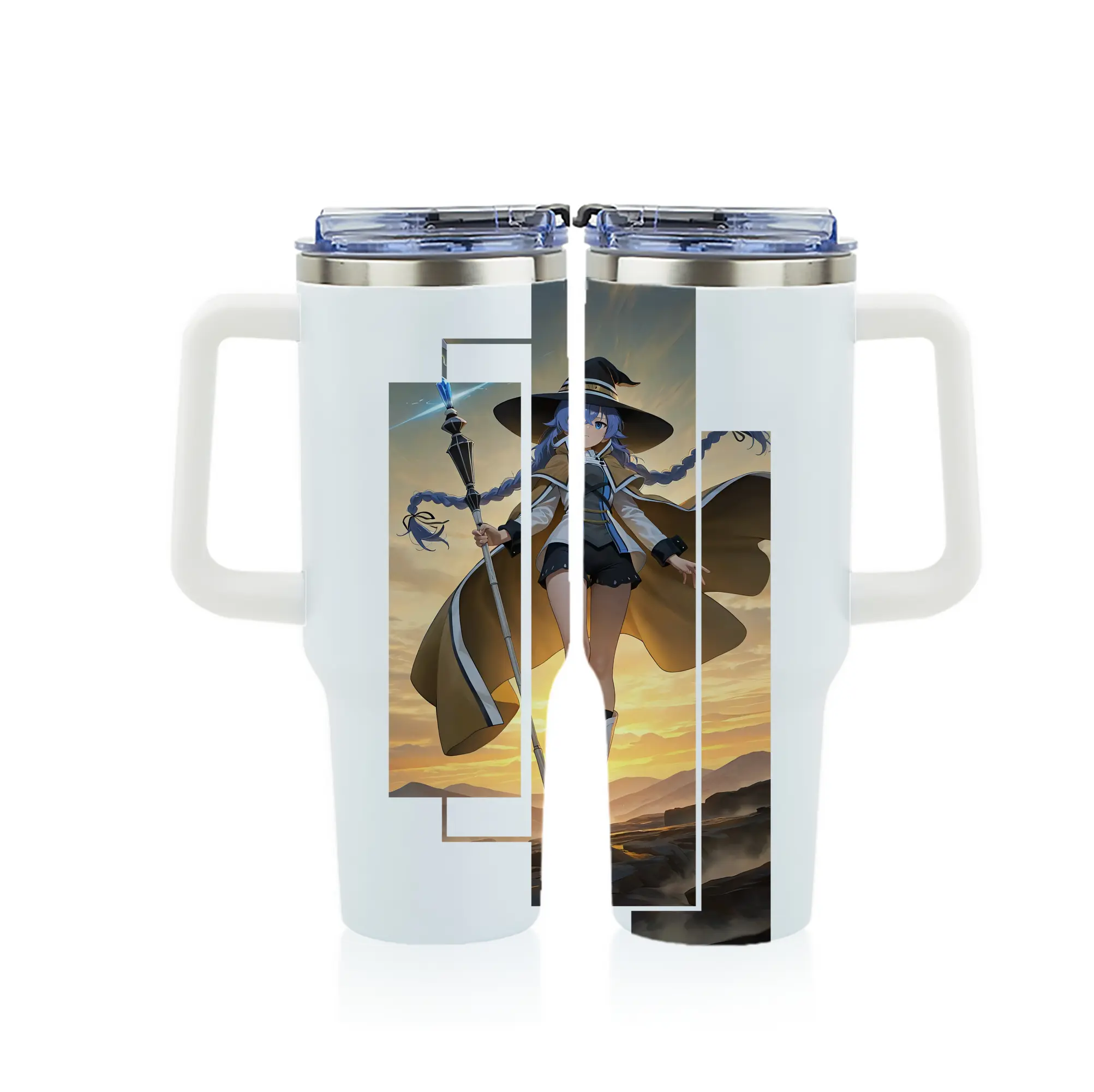 無職転生 グッズ,ロキシー・ミグルディア - 1200mL フルプリント車用タンブラー ・ 304ステンレス 内側 ・ 201ステンレス 外側 ・ 保温 保冷 ・ 通勤 ドライブ アウトドア用