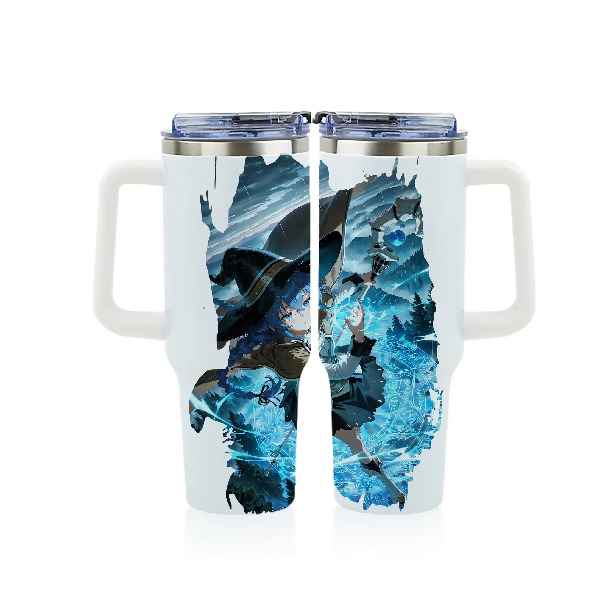 無職転生 グッズ,ロキシー・ミグルディア - 1200mL フルプリント車用タンブラー ・ 304ステンレス 内側 ・ 201ステンレス 外側 ・ 保温 保冷 ・ 通勤 ドライブ アウトドア用