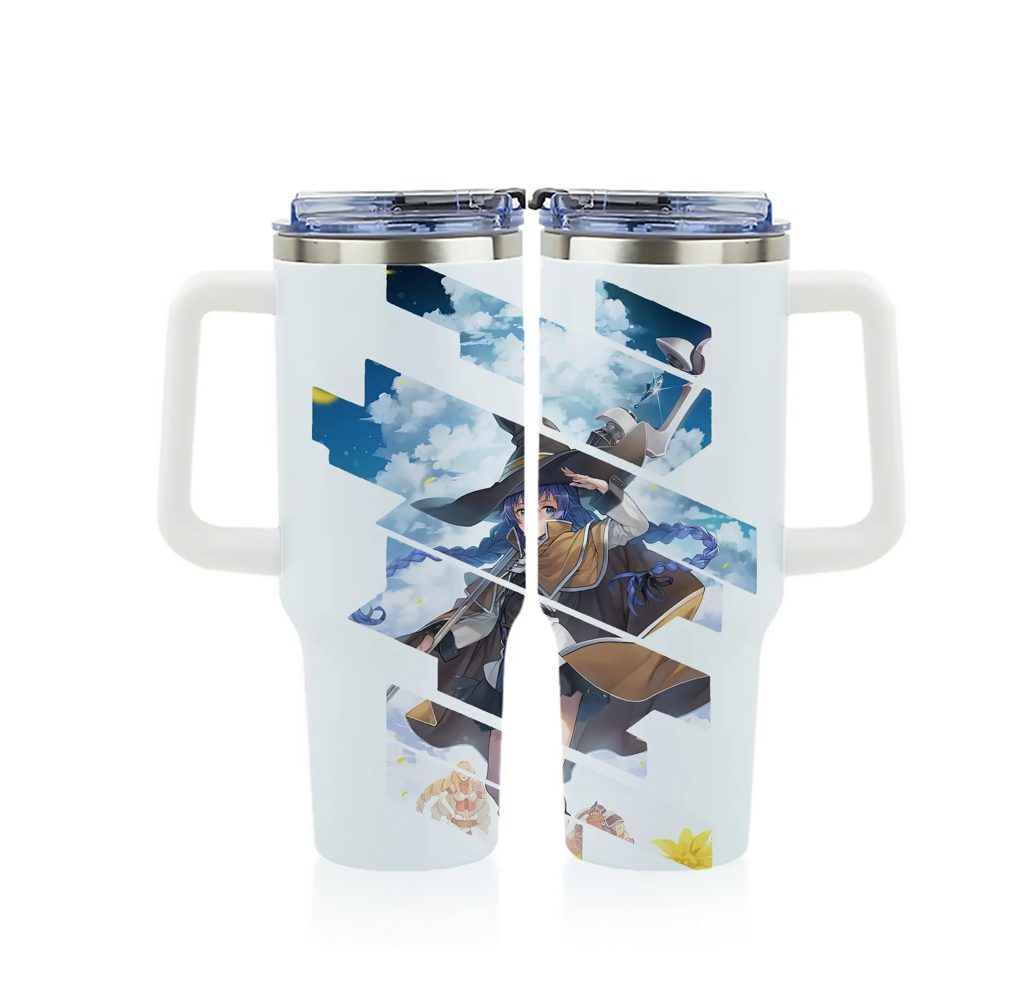 無職転生 グッズ,ロキシー・ミグルディア - 1200mL フルプリント車用タンブラー ・ 304ステンレス 内側 ・ 201ステンレス 外側 ・ 保温 保冷 ・ 通勤 ドライブ アウトドア用