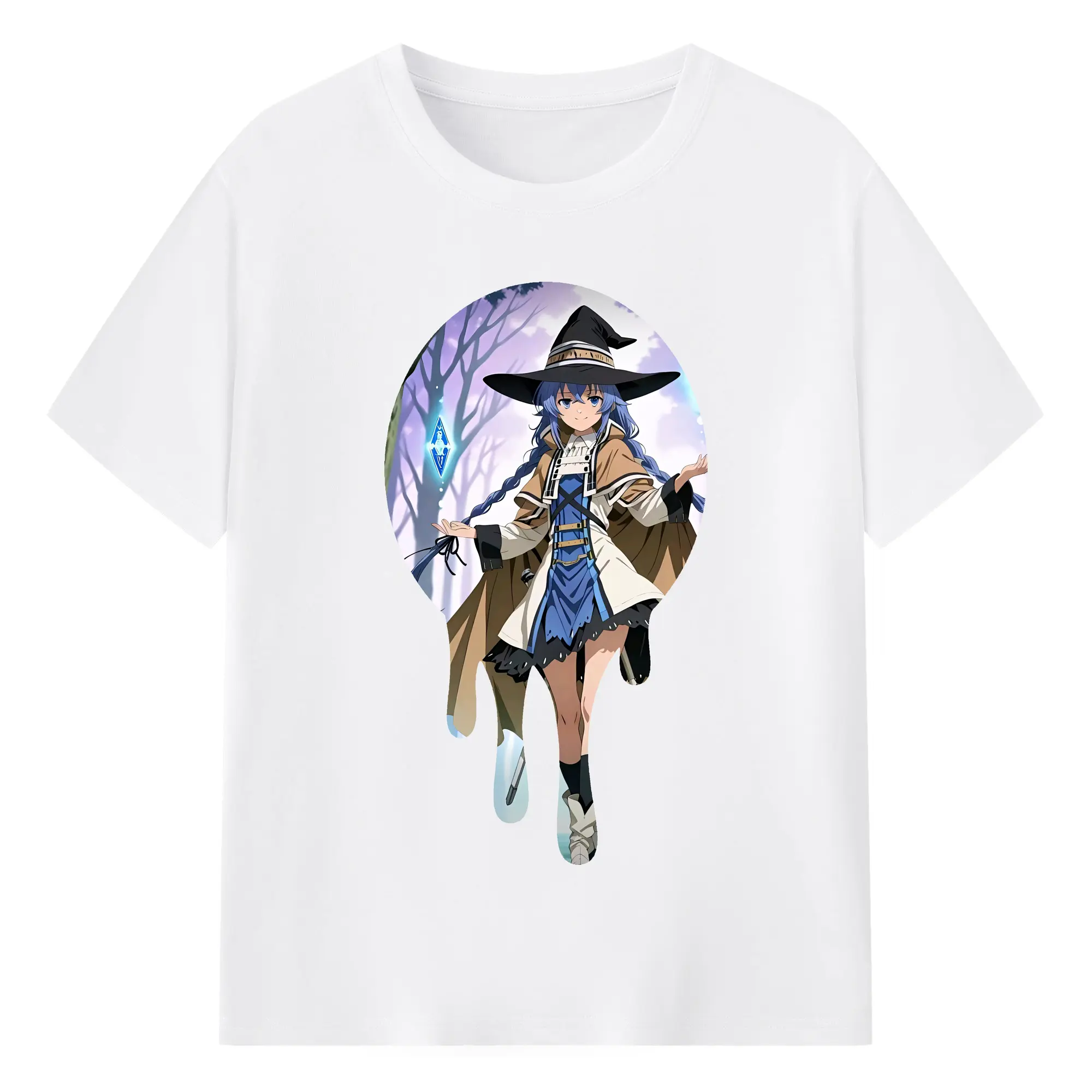 無職転生 グッズ,ロキシー・ミグルディア - 綿100％ 半袖Tシャツ ・ フロントプリント ・ 快適 通気性 ・ 日常使い 散歩 スポーツ用